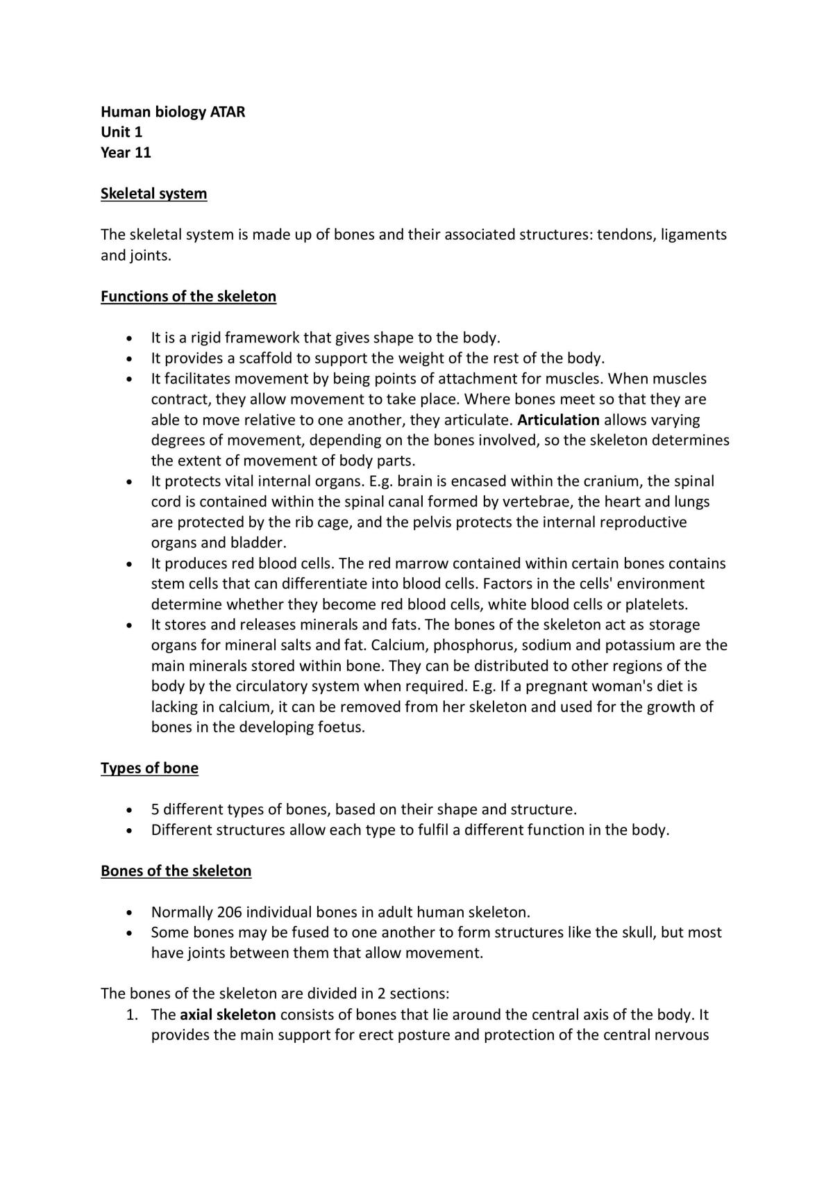 Skeletal system - Page 1