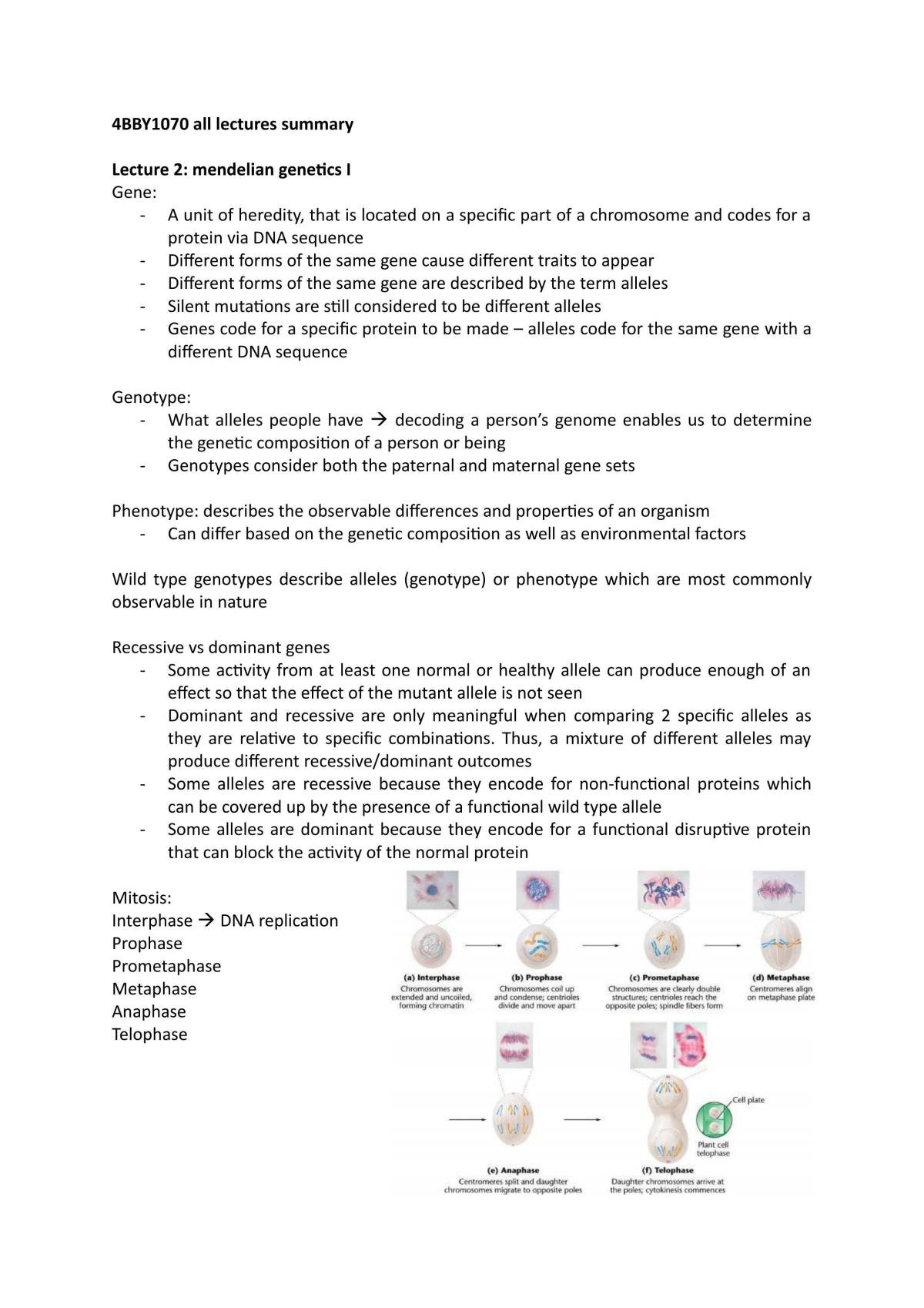 Genetics and Molecular Biology Study Notes - Page 1