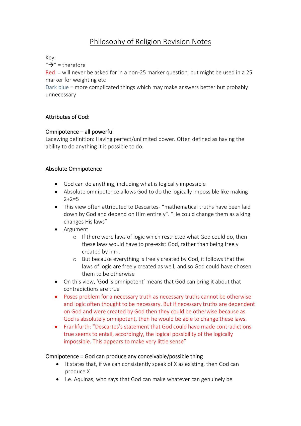 Philosophy of religion notes - Page 1