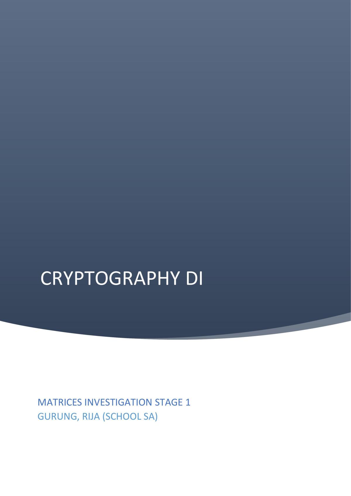Cryptography DI - Page 1