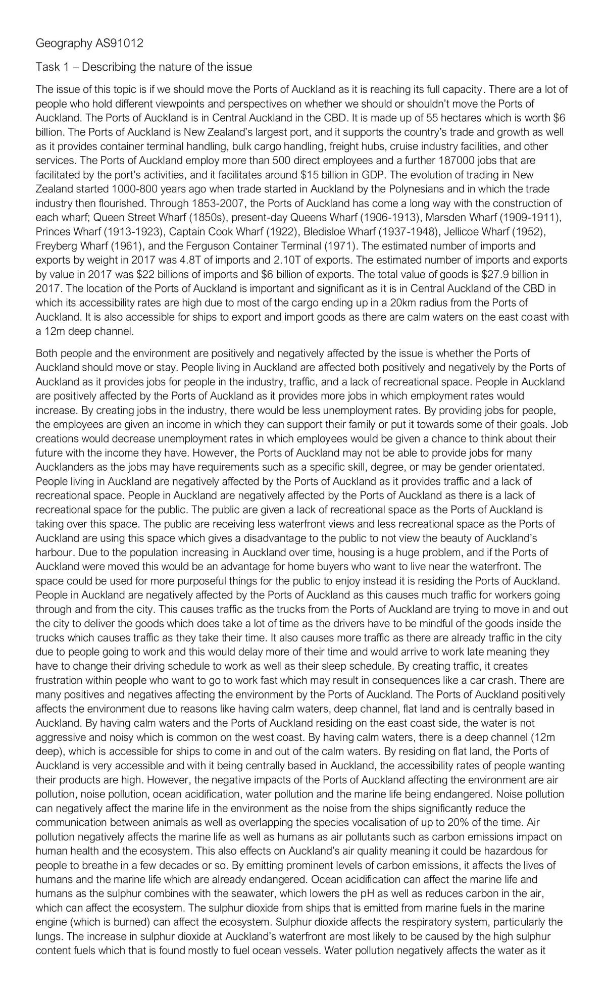 Geography AS91012  - Page 1