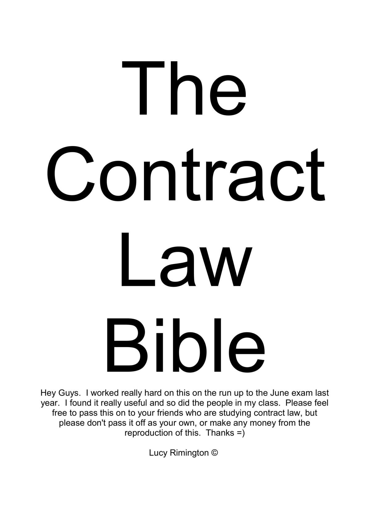 Contract Law Bible  - Page 1
