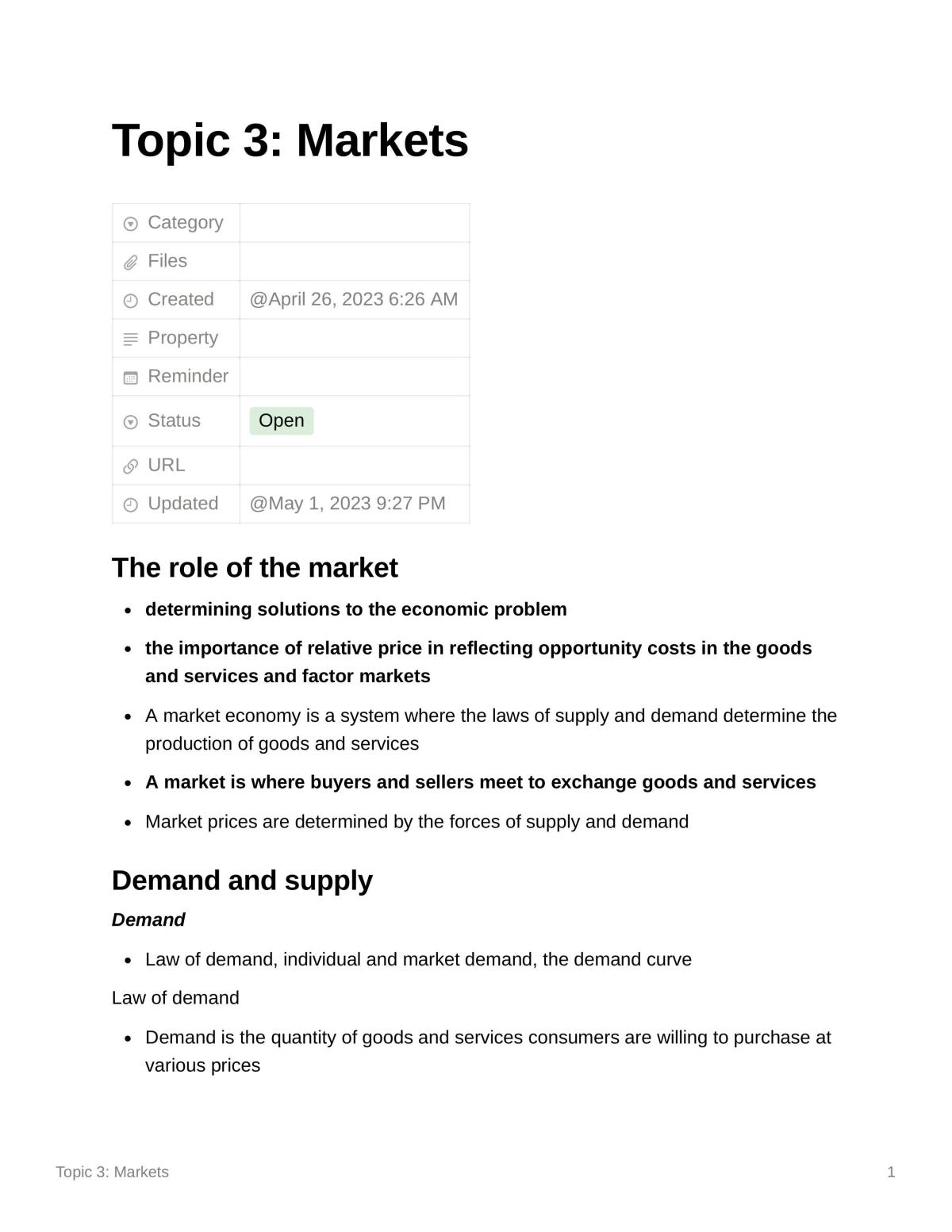 Markets  - Page 1