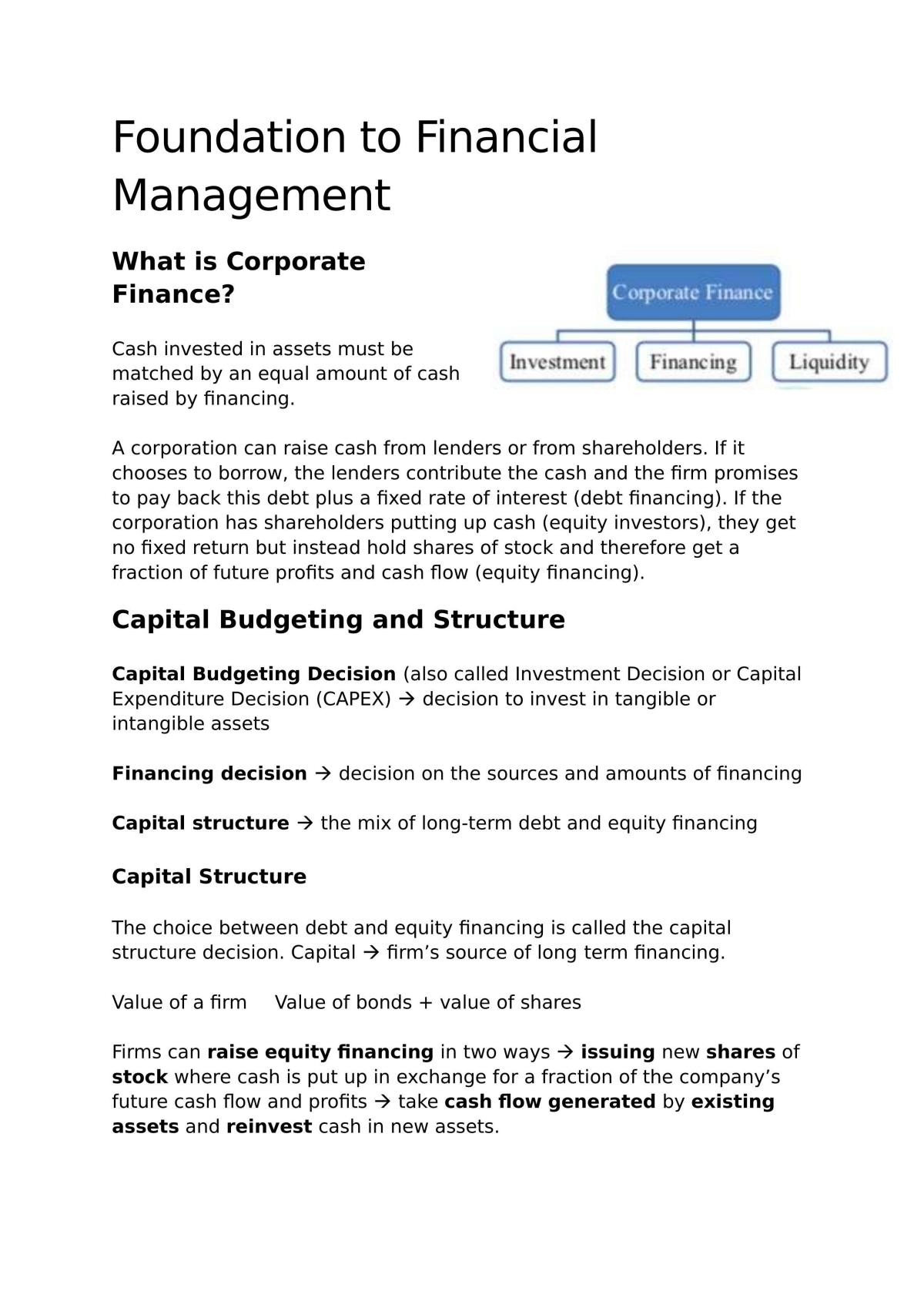 Foundations of Financial Management Study Guide - Page 1