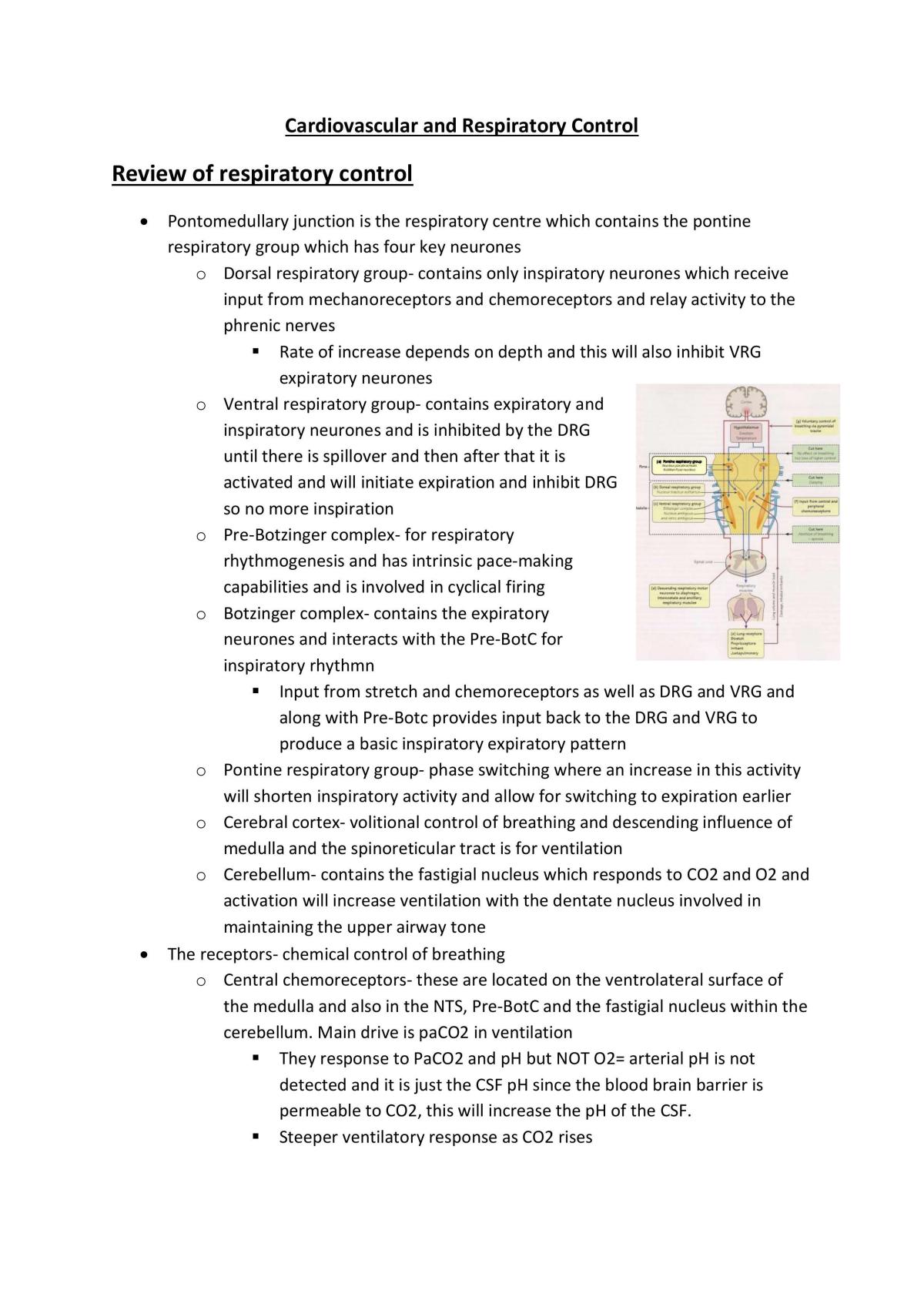 Cardiovascular and Respiratory Control  - Page 1