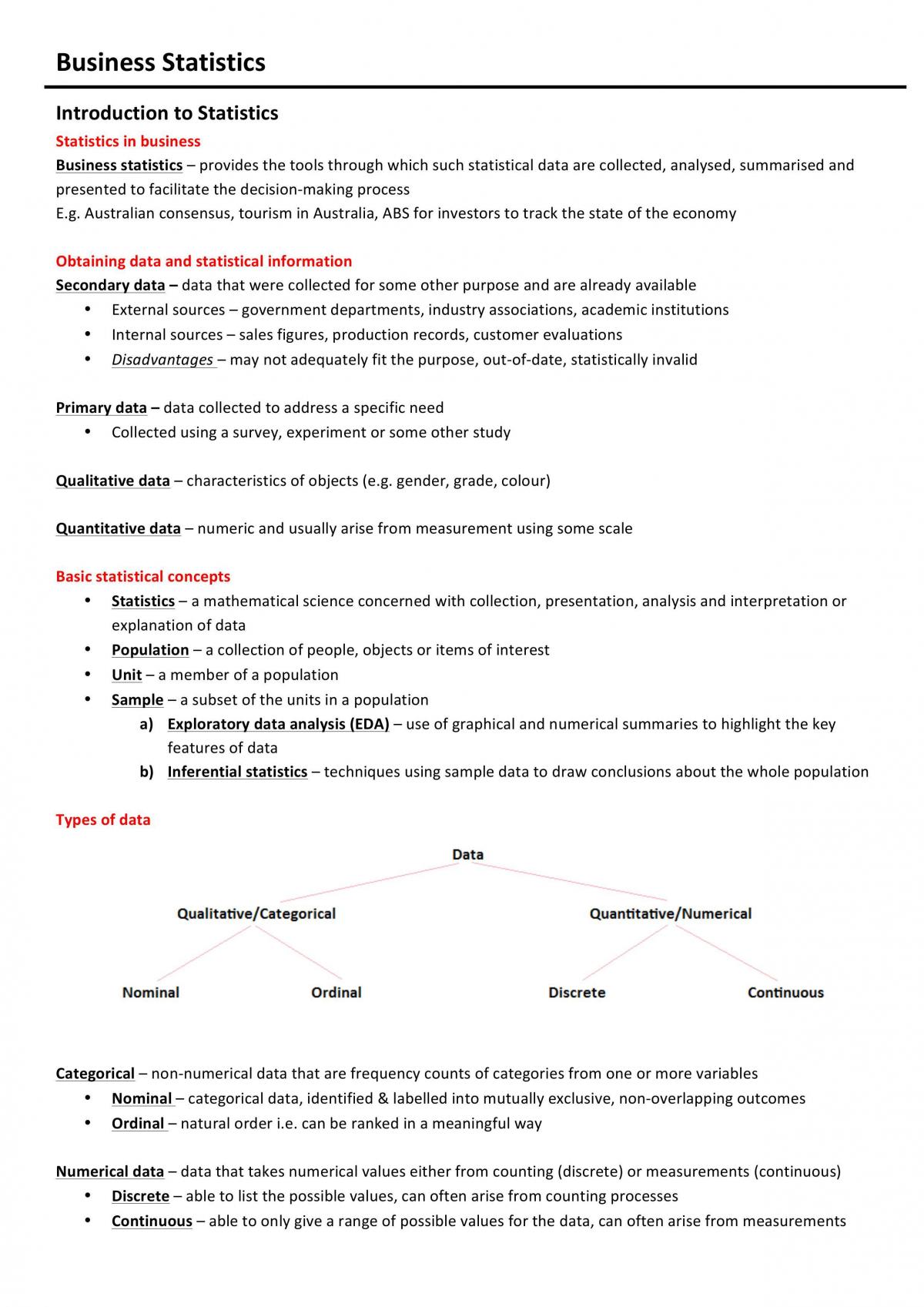 ECMT1010 Complete Notes  - Page 1