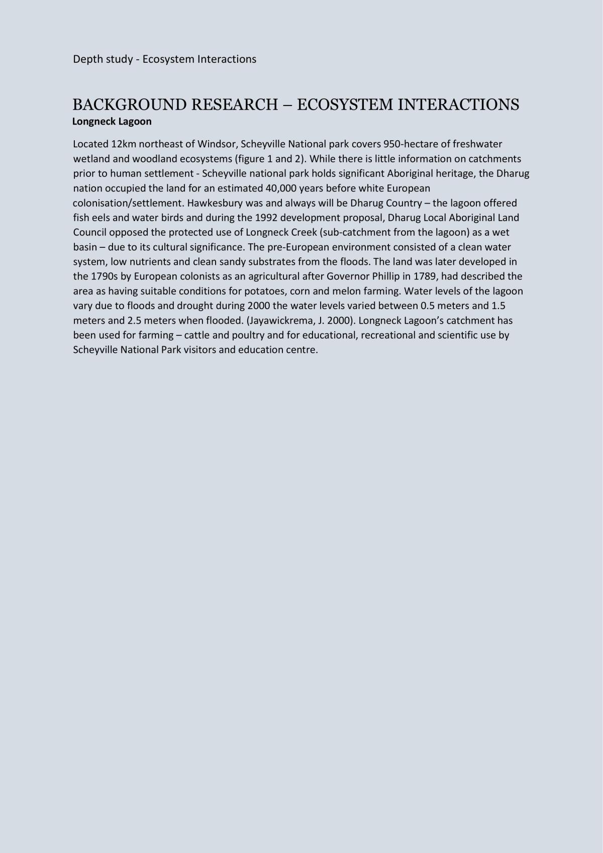 Longneck Lagoon Depth Study  - Page 1