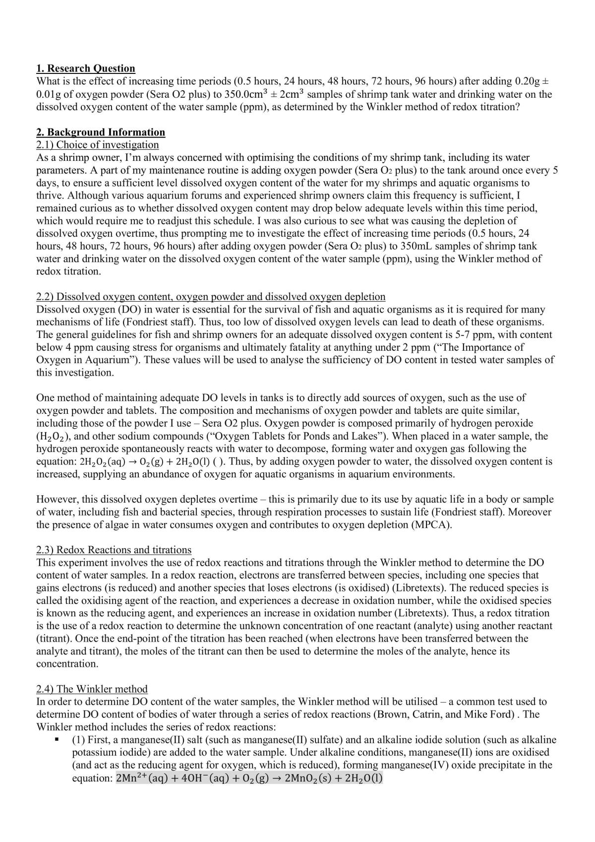 HL Chemistry IA - Page 1