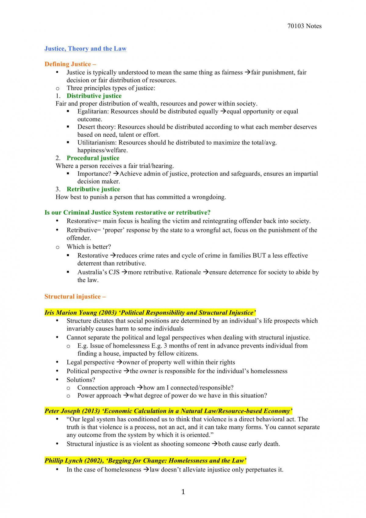 70103 Comprehensive Study Notes - Page 1