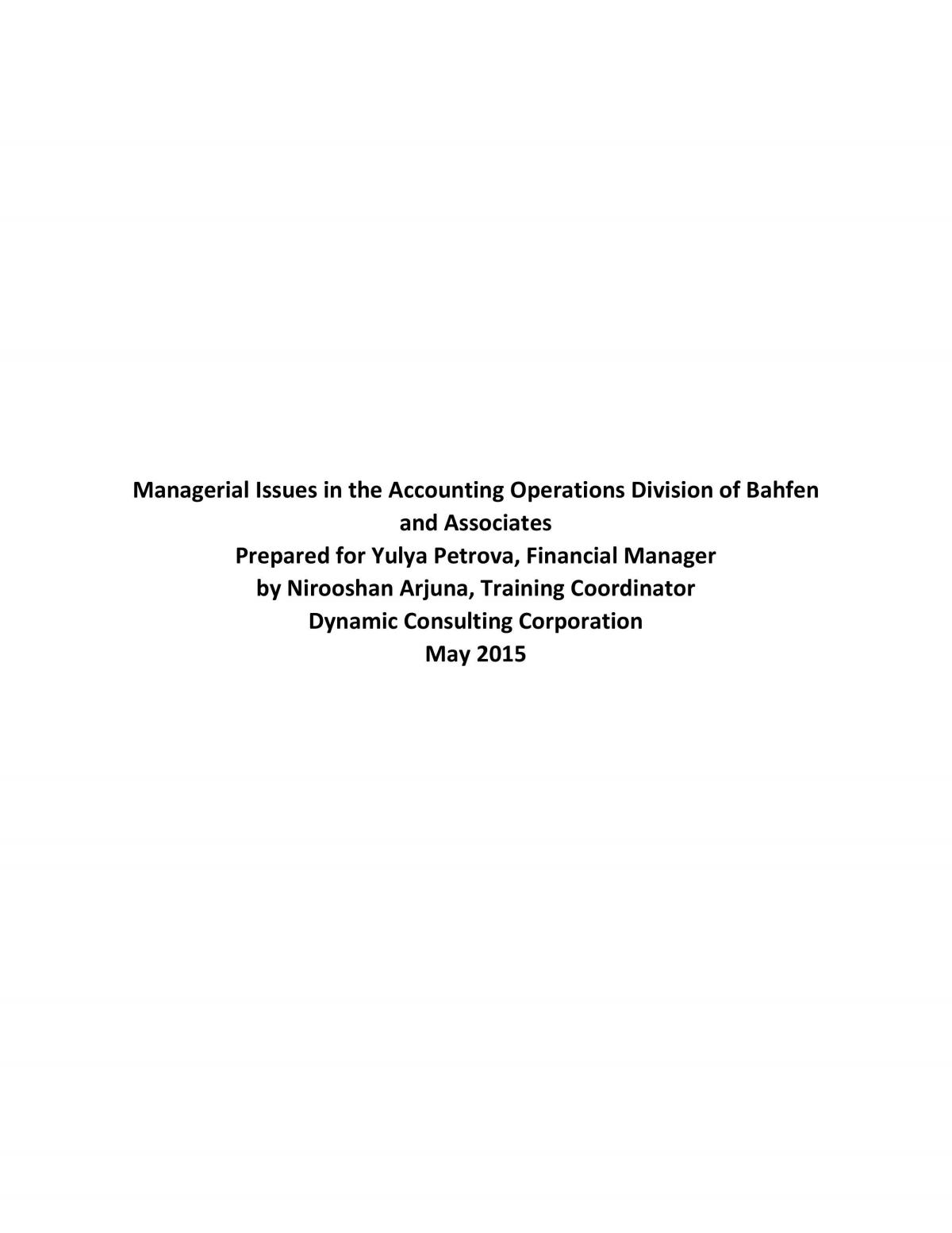 Case Study Report - Bahfen and Associates - Page 1