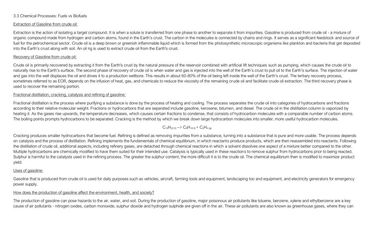 3.3 Chemical Processes: Fuels vs Biofuels   - Page 1