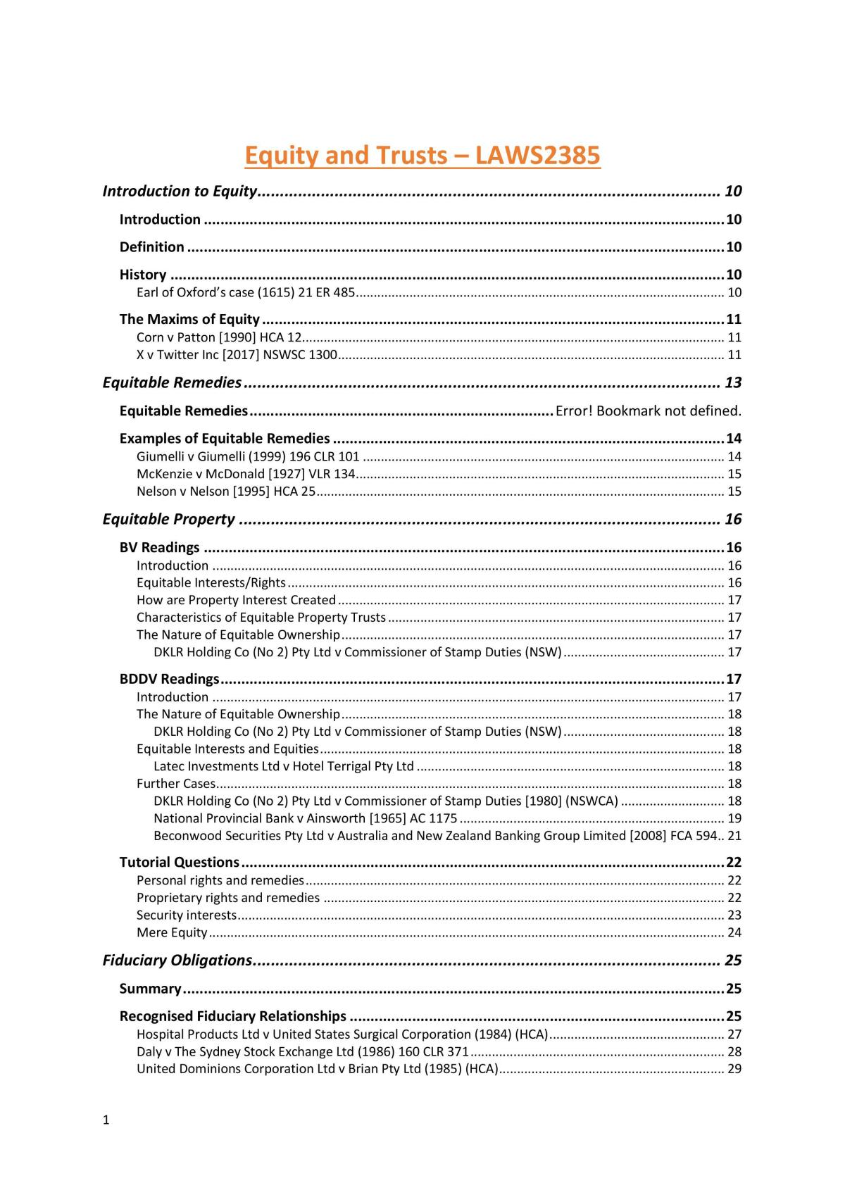 Equity & Trusts Notes - Page 1