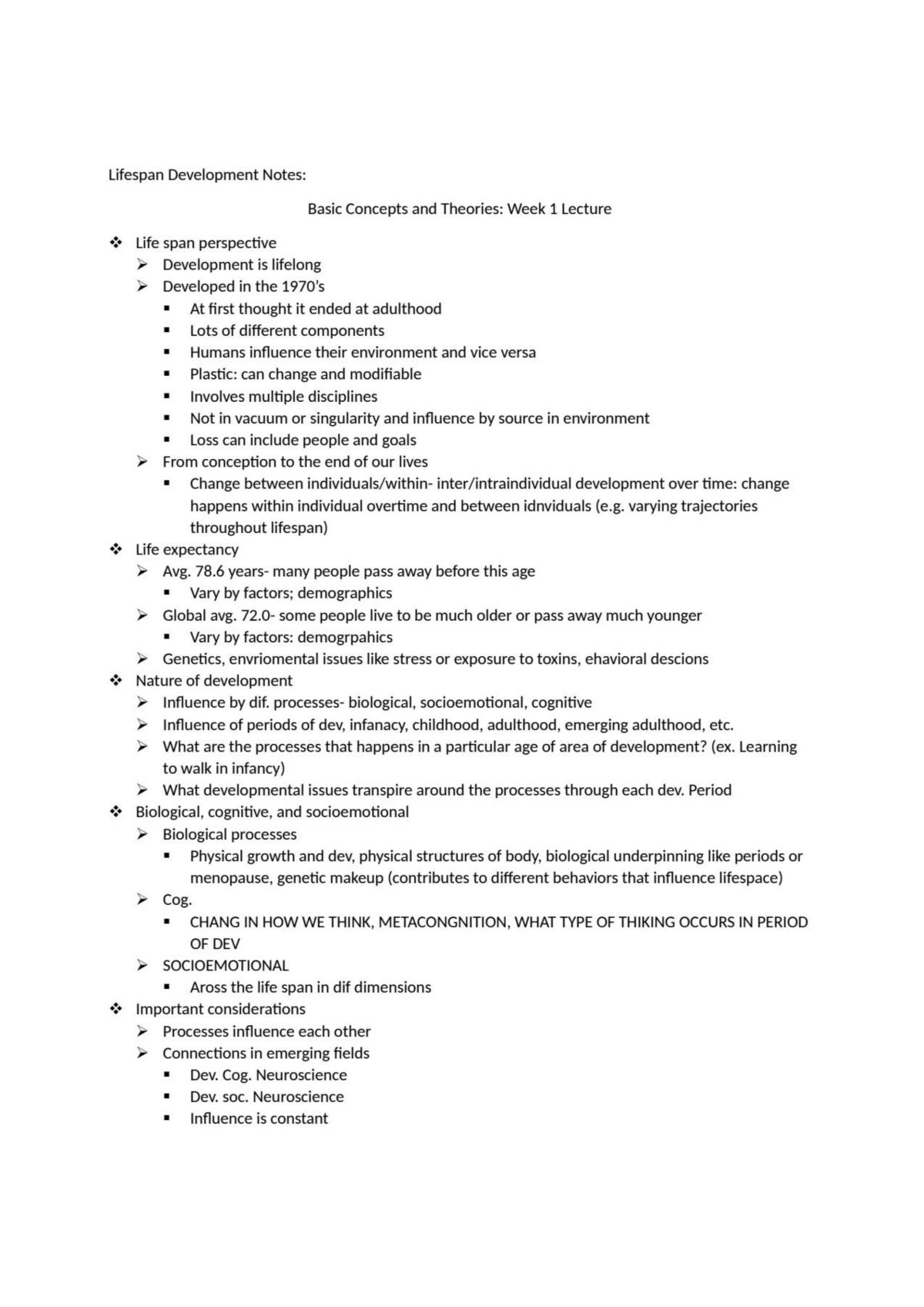 Indigenous Lifespan Development Notes - Page 1