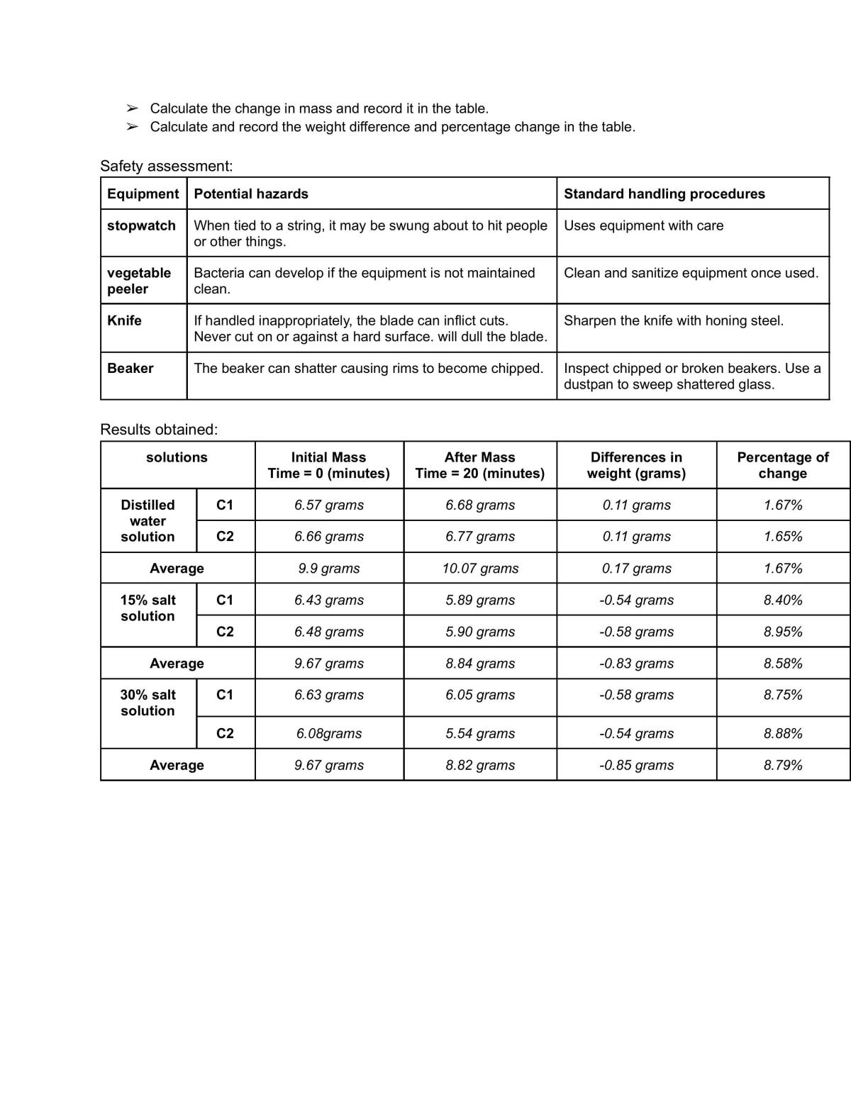 Osmosis Design Practical report - Page 2