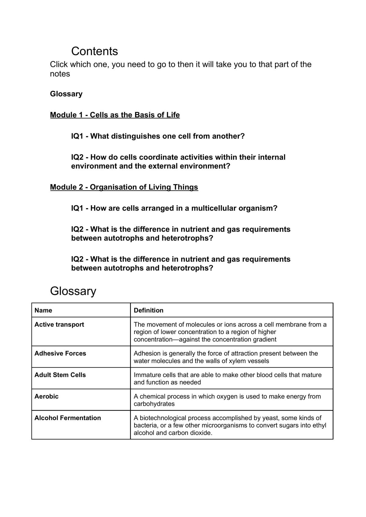 First Two modules with glossary - Page 1