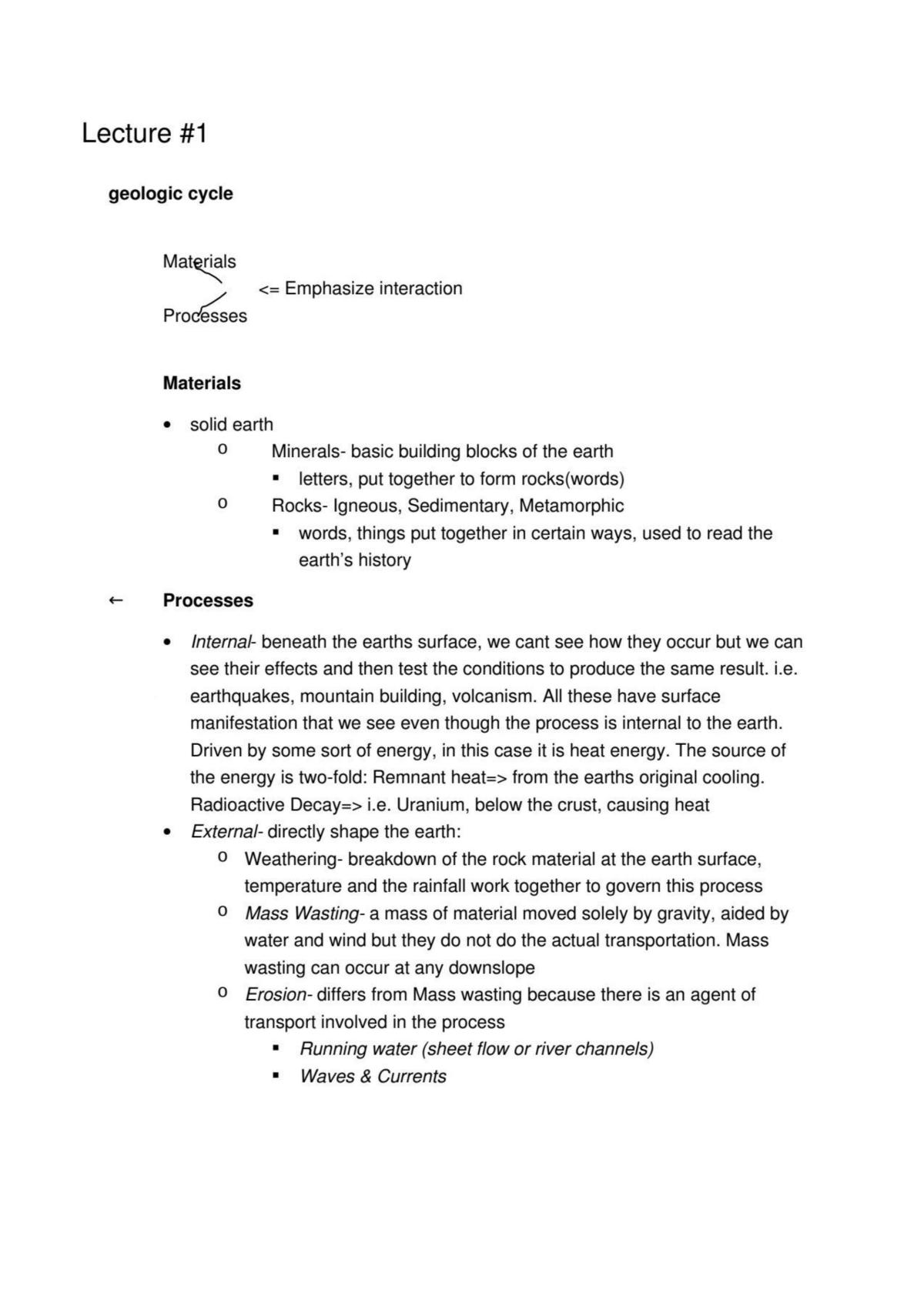 Dynamic Earth Notes - Page 1