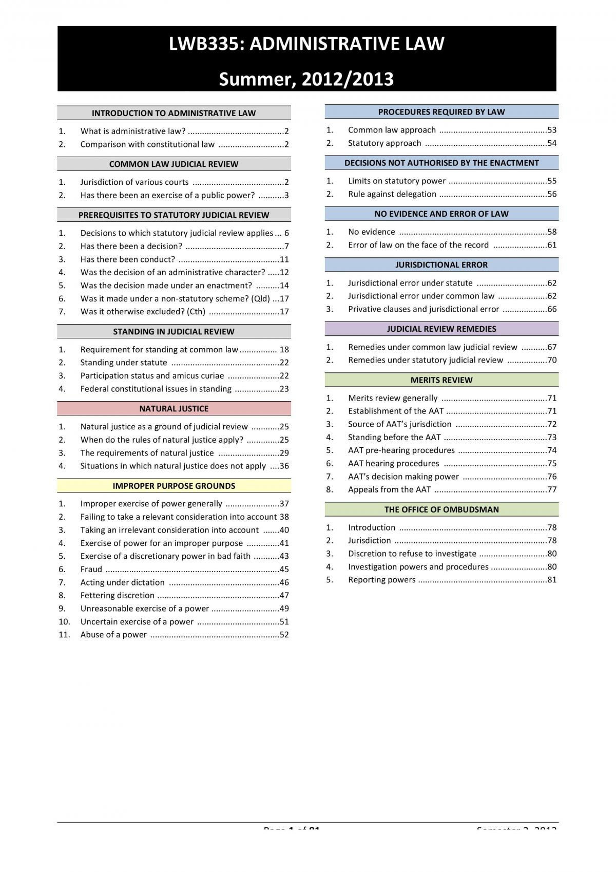Administrative Law  - Page 1