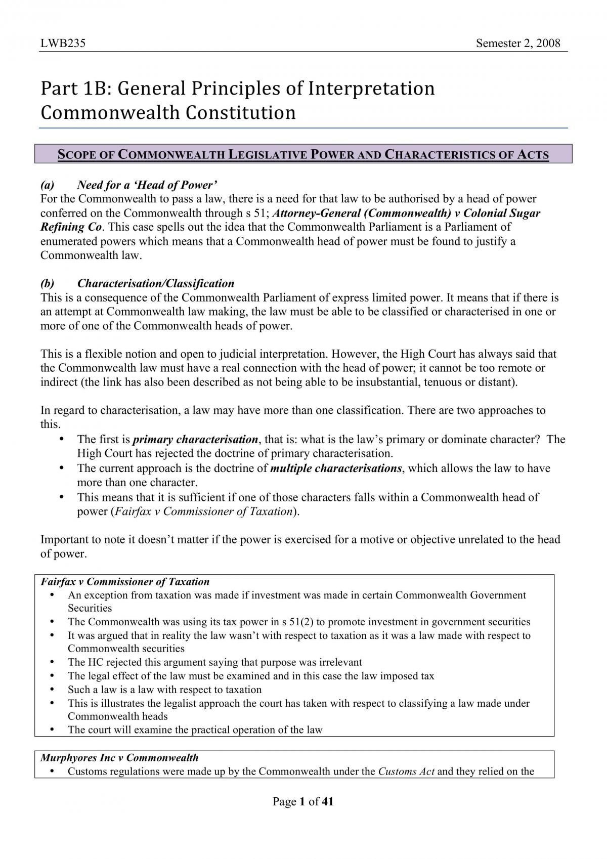 Constitutional Law Notes - Page 1