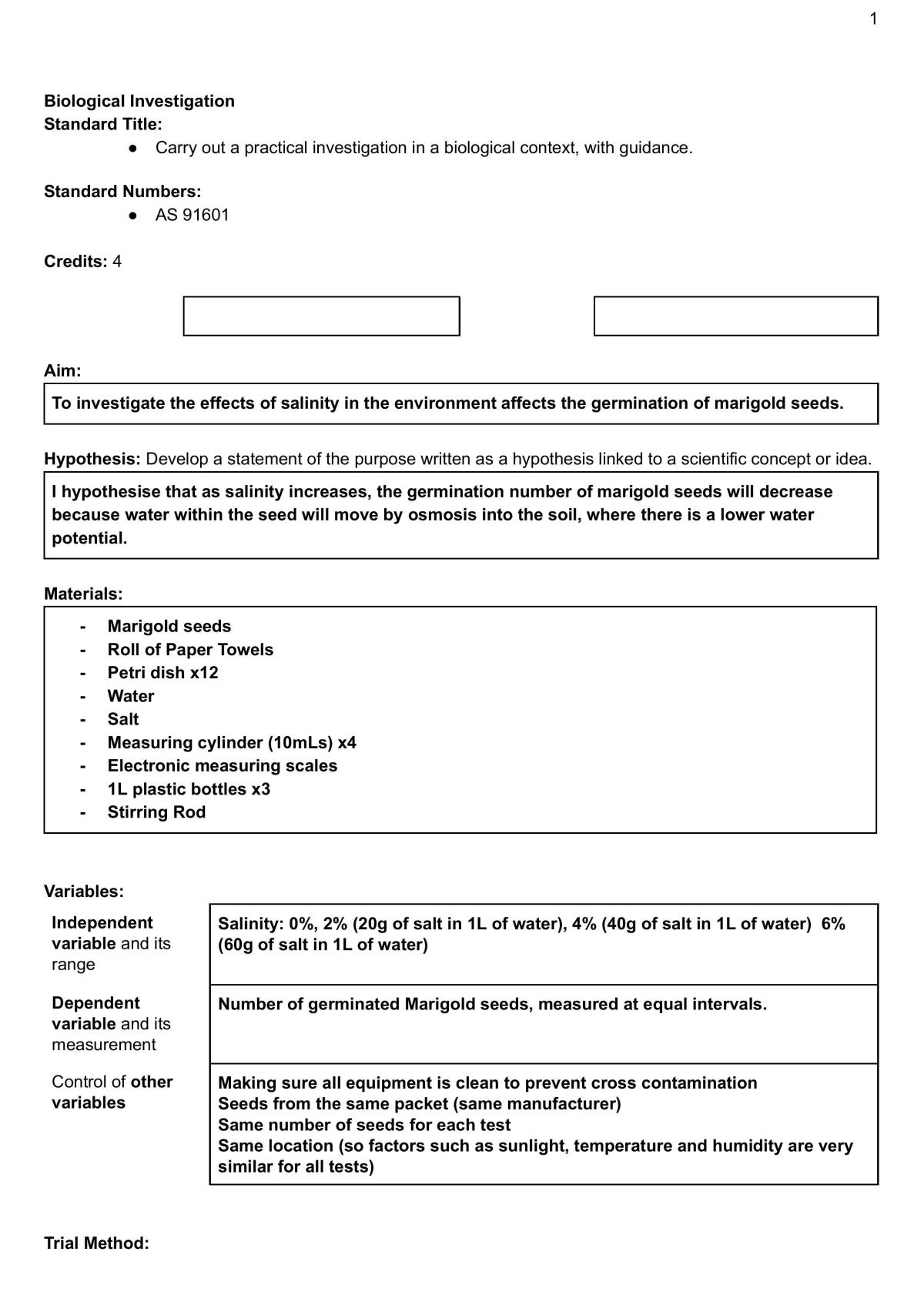 AS91601 Excellence Exemplar - Page 1