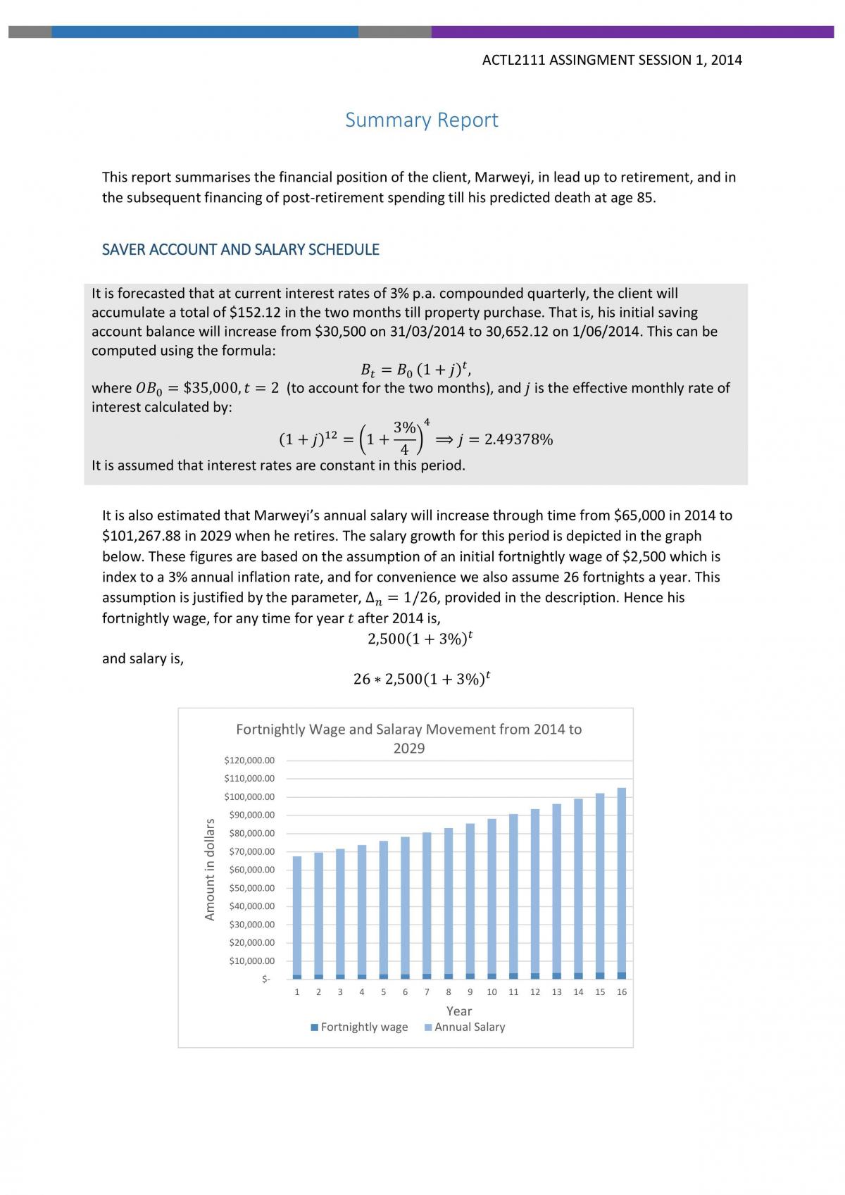 ACTL2111 Course Assignment - Page 1