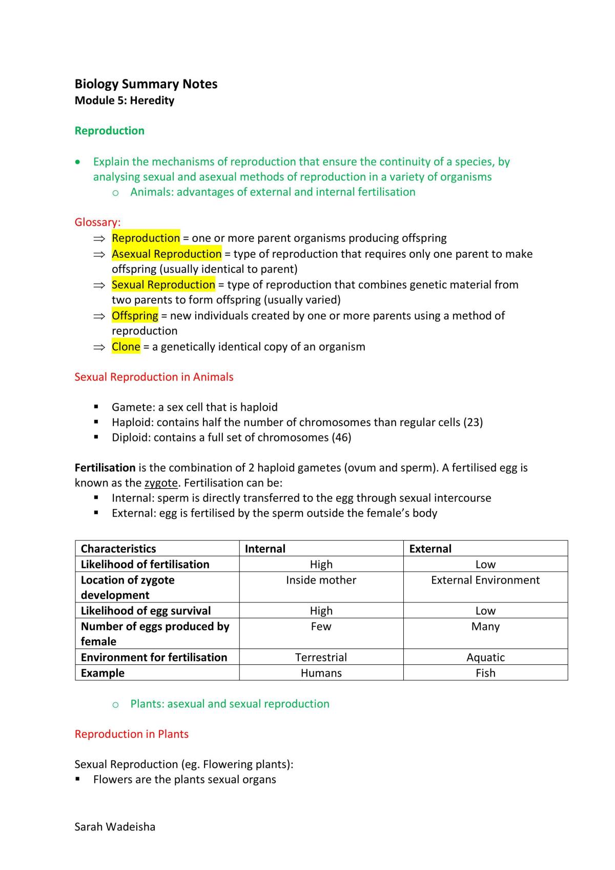 Module 5: Heredity notes - Page 1