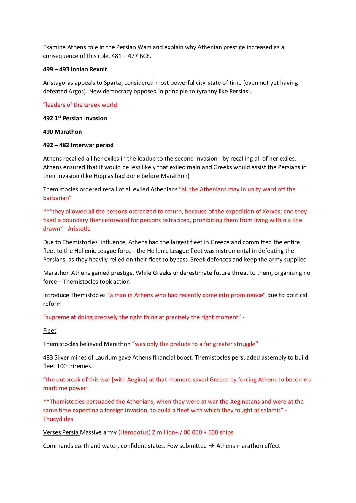 Topic notes - the Persian Wars  - Page 1