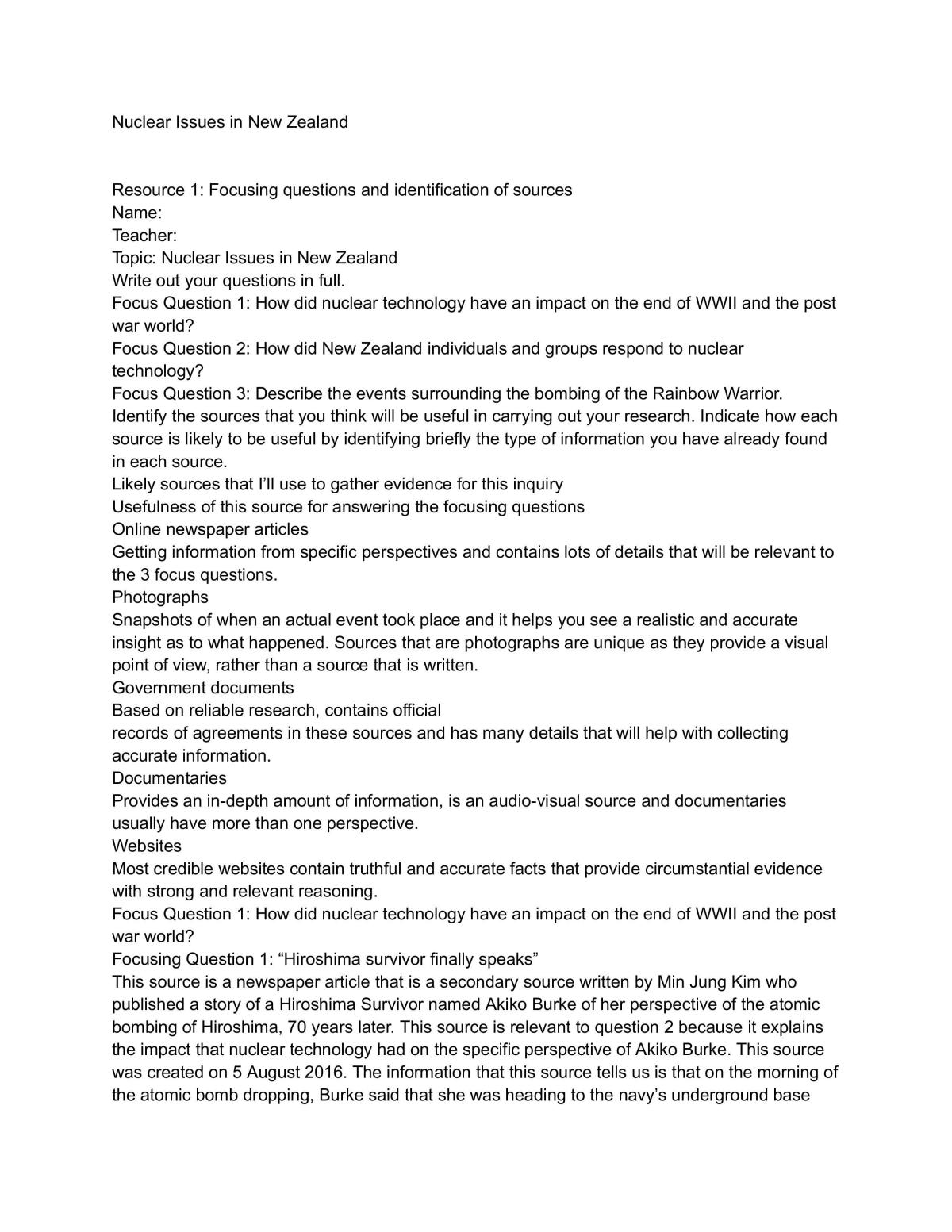 Nuclear Issues in New Zealand - Page 1