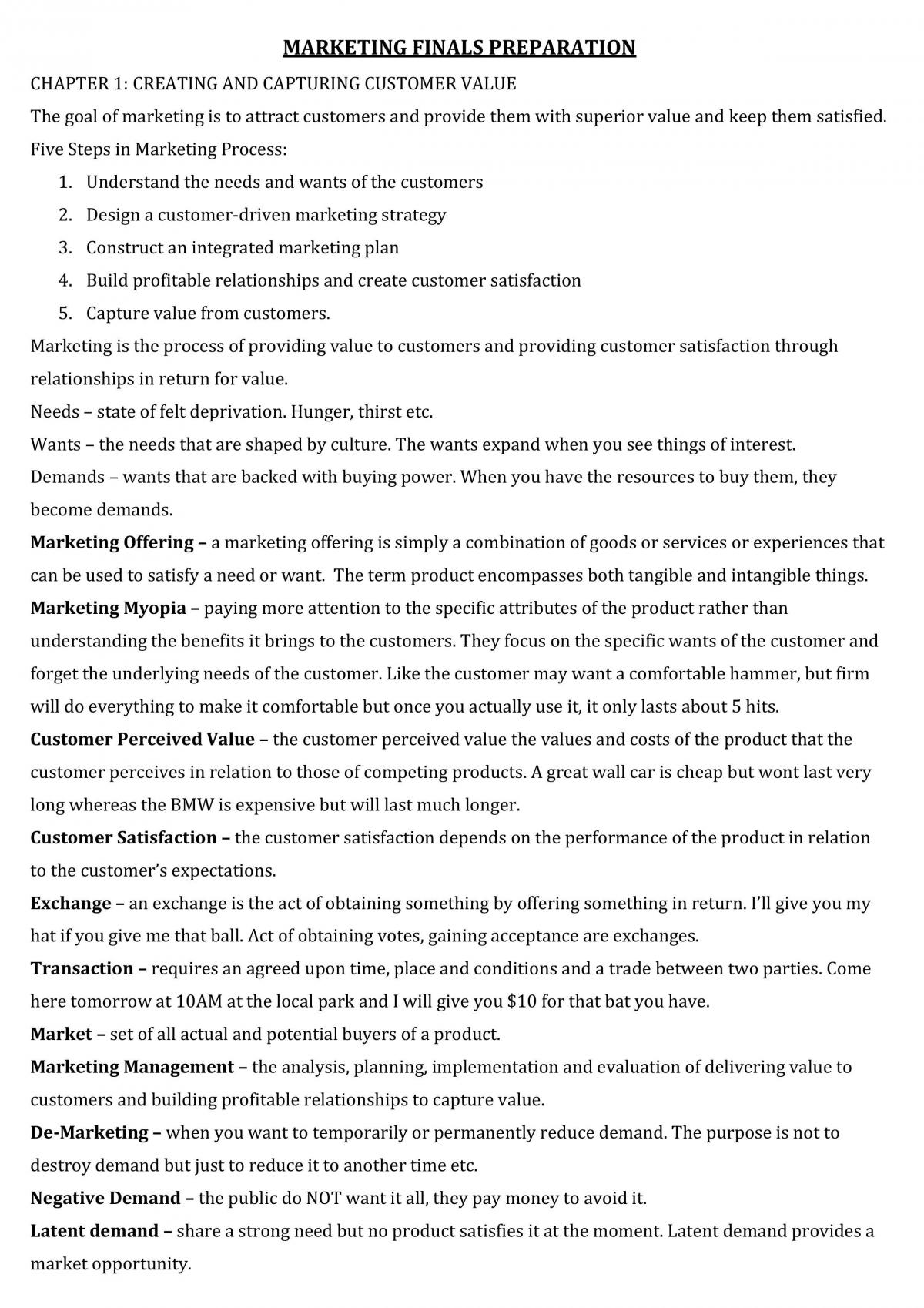 MARK1012 Full Course Study Notes - Page 1
