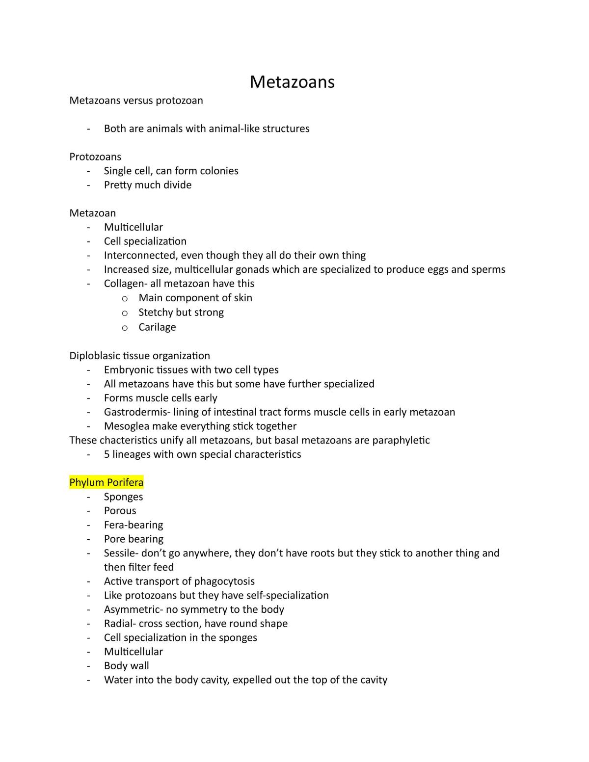 BIOL 200 Revision Notes - Page 1