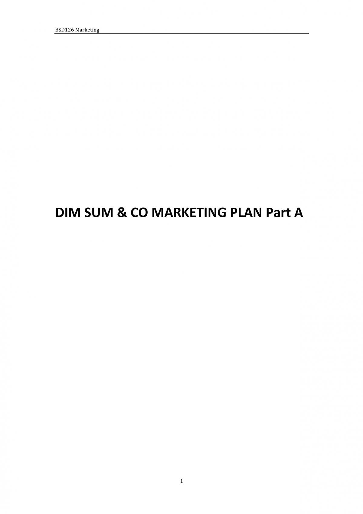 Marketing Plan - Page 1
