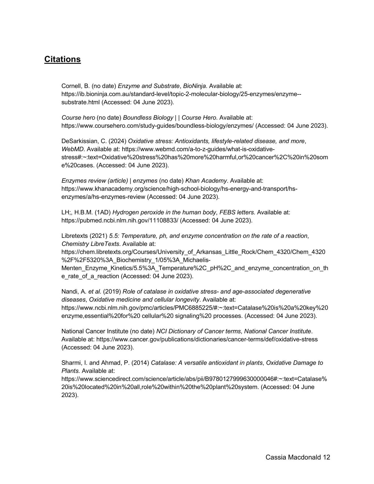 The Effect of pH on Catalase Activity Depth Study 42/45 - Page 12
