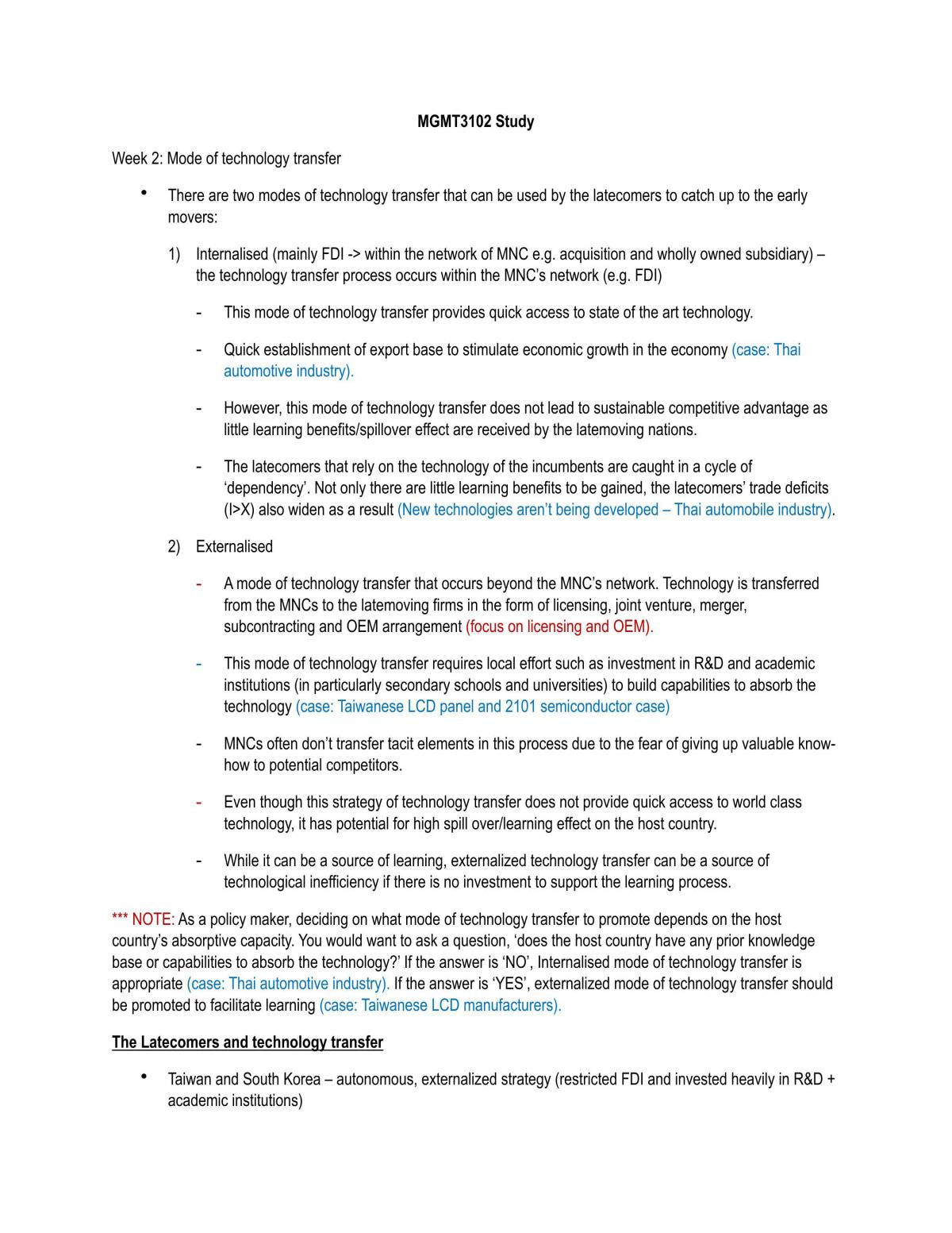 MGMT3102 Mid Sem Exam Notes MGMT3102 Asia Pacific Business UNSW Thinkswap