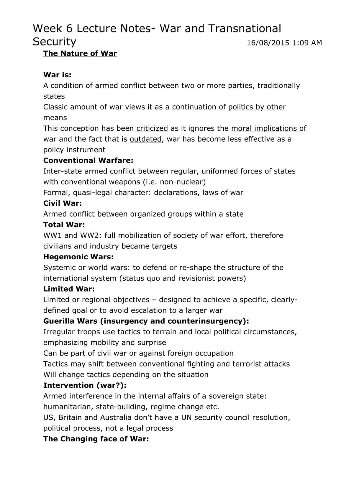 International Relations Course and Final Exam Notes - Page 1