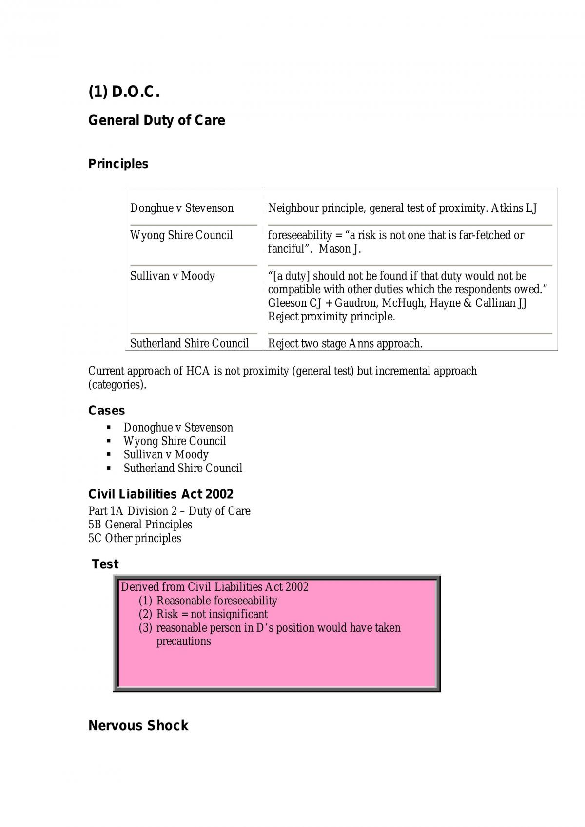 Torts Summaries - Page 1