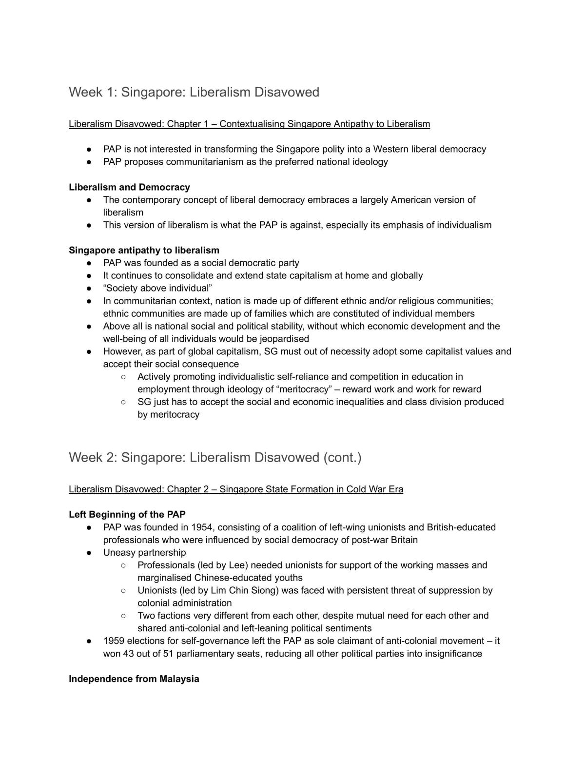 Study Notes for Deconstructing Singapore Society - Page 1