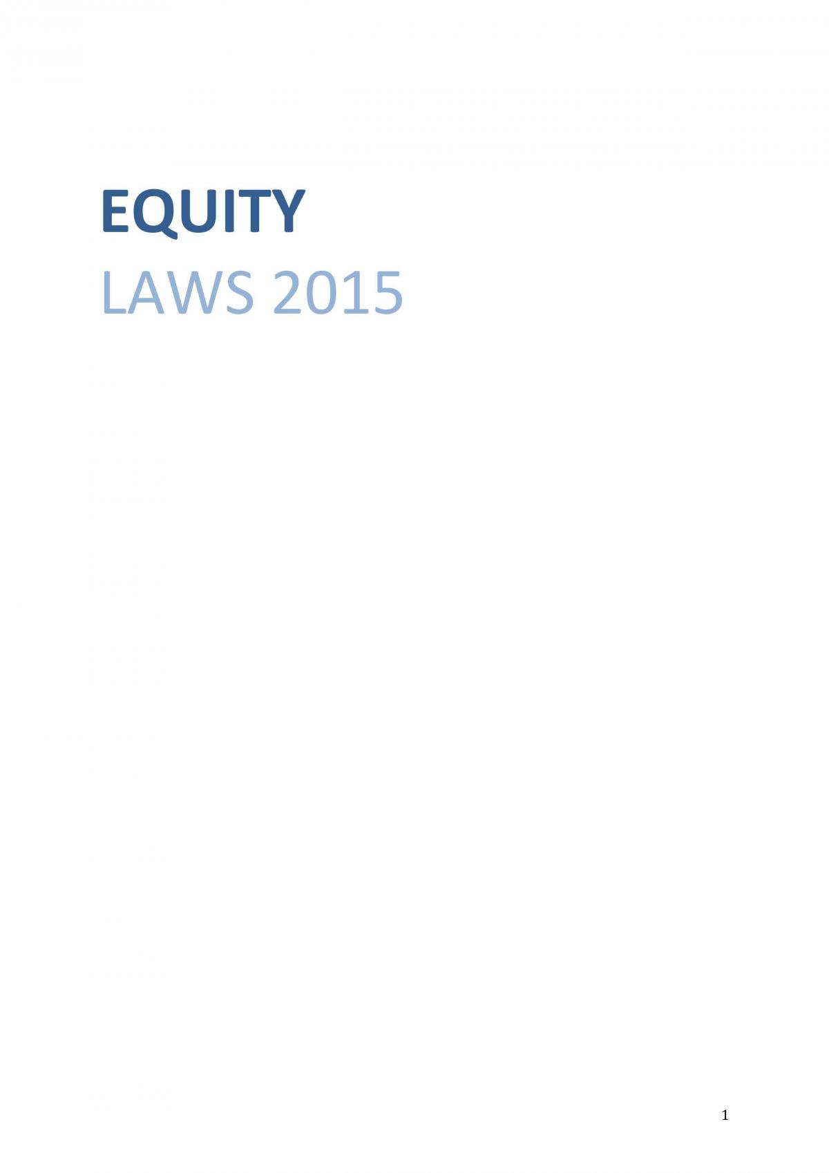 Equity Extensive Summary - Page 1