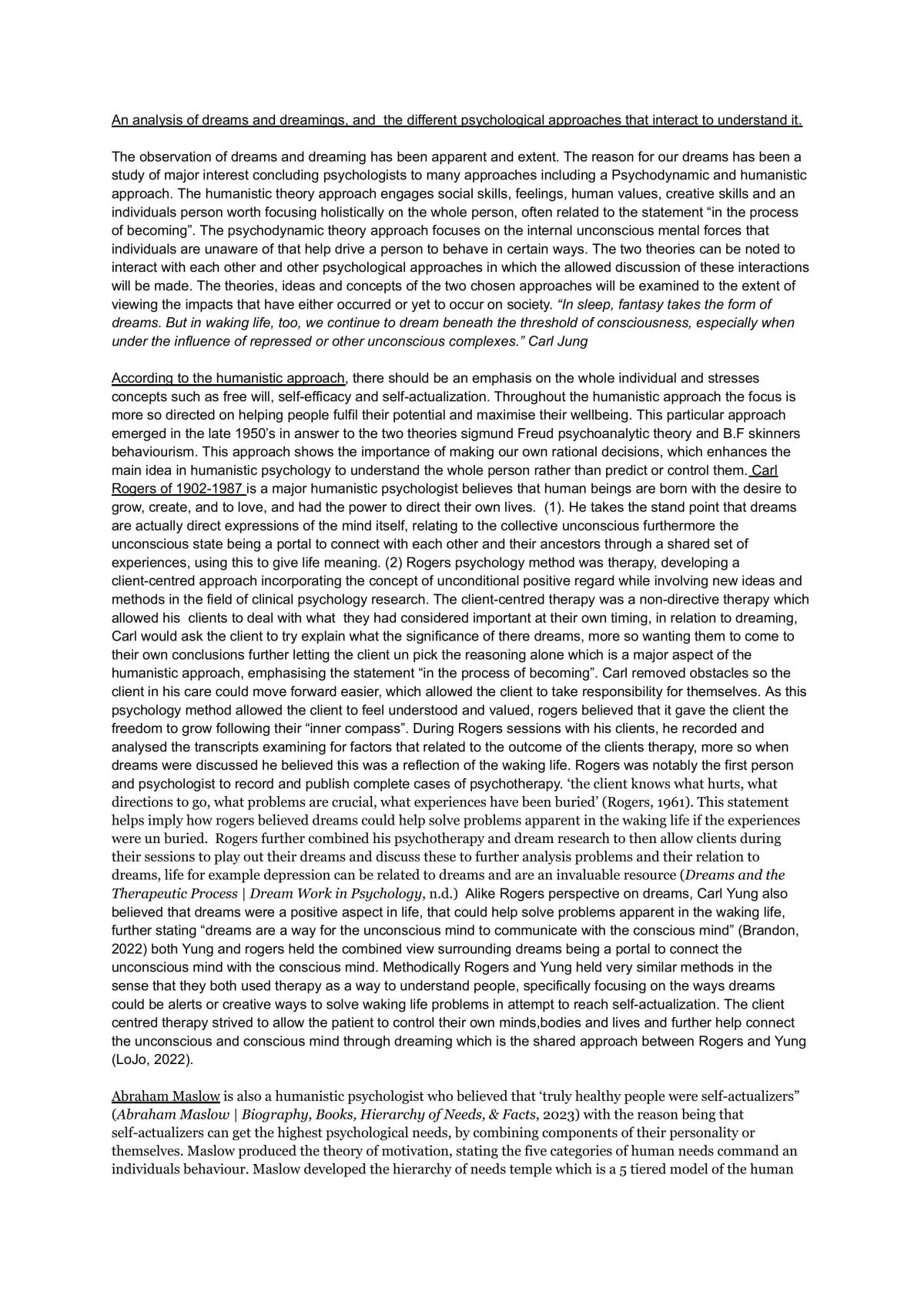 Psychology 3.1 - Analyse the interaction between psychological approaches - Page 1