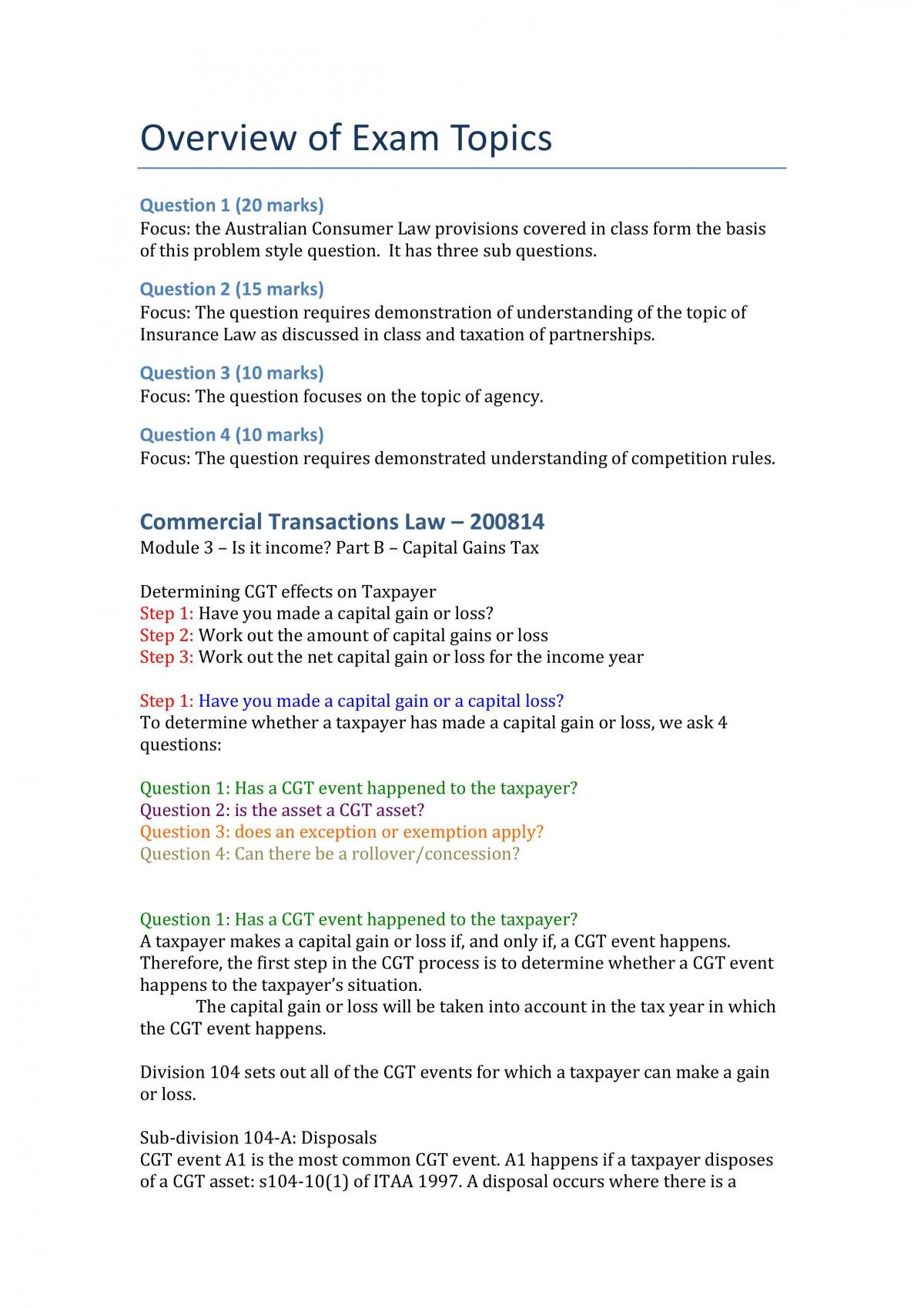 Final Exam Notes 2014 - Page 1