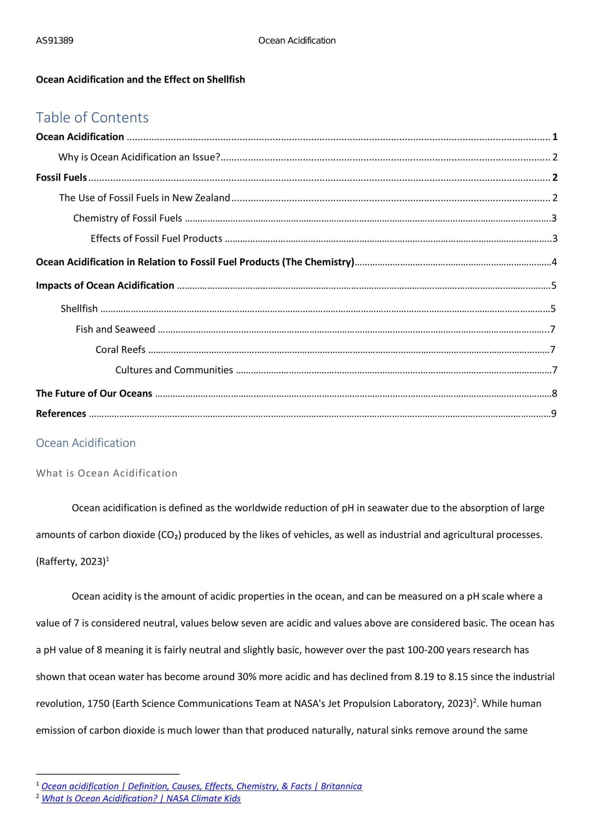 Ocean Acidification AS91389 level 3 chemistry - Page 1