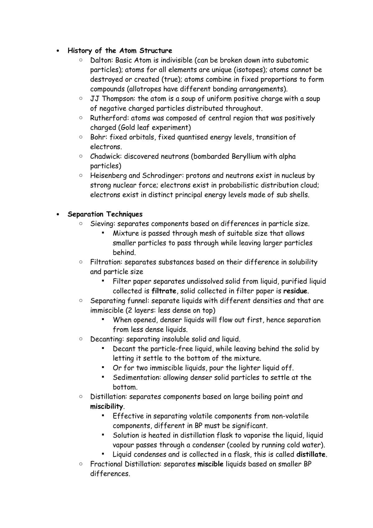 Complete Year 11 Chemistry Notes - Page 1