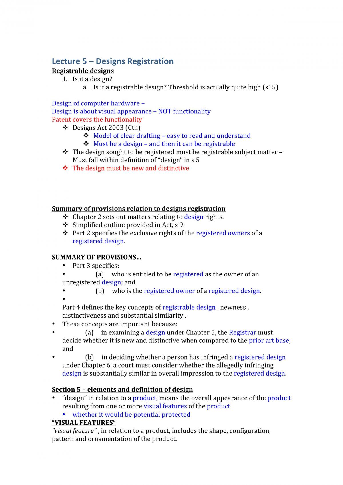 Macquarie University Lecture Notes 5 - Page 1