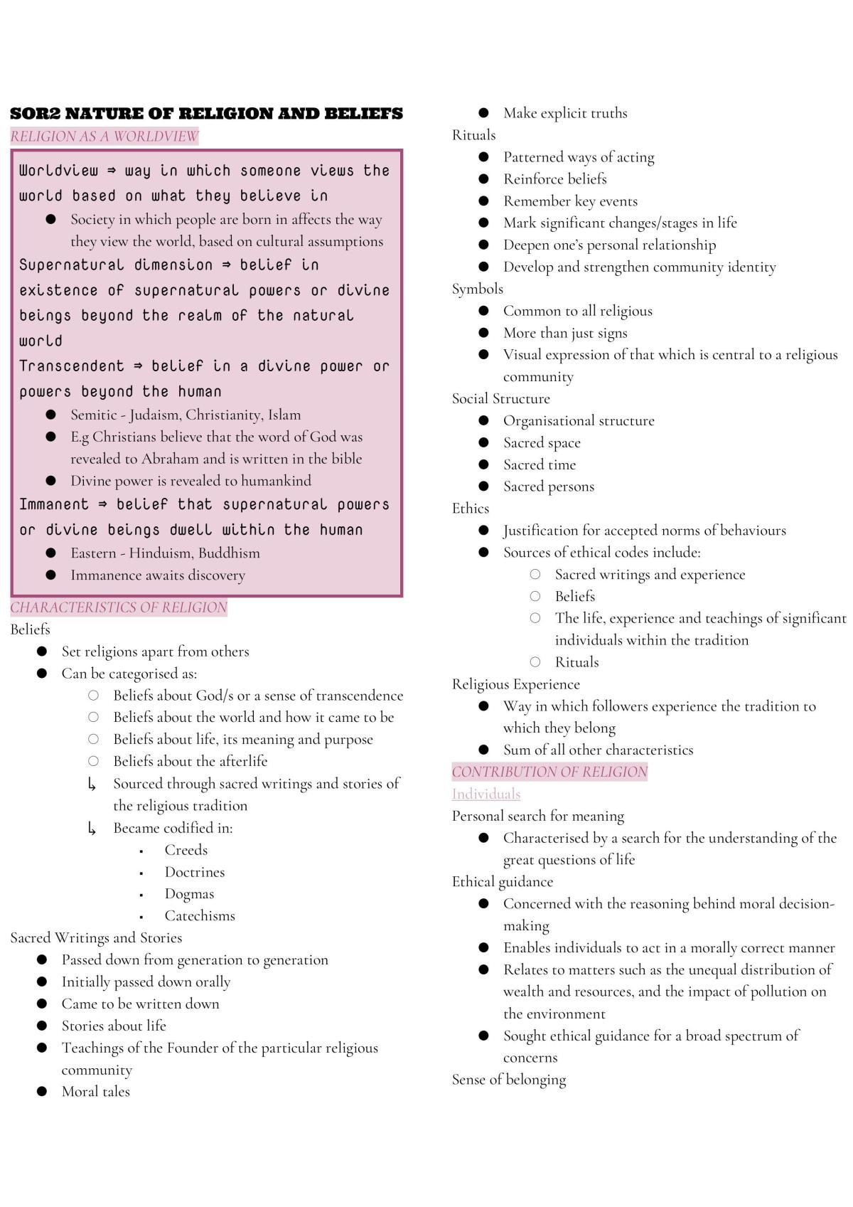 SOR 2 Prelim Study Notes - Page 1