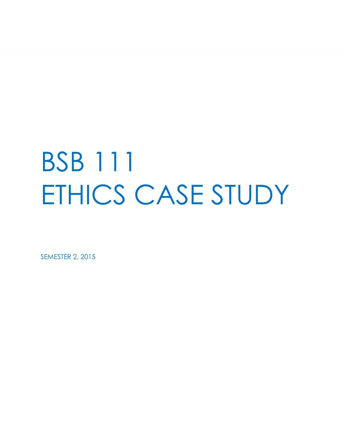 Ethics Case Study - Page 1