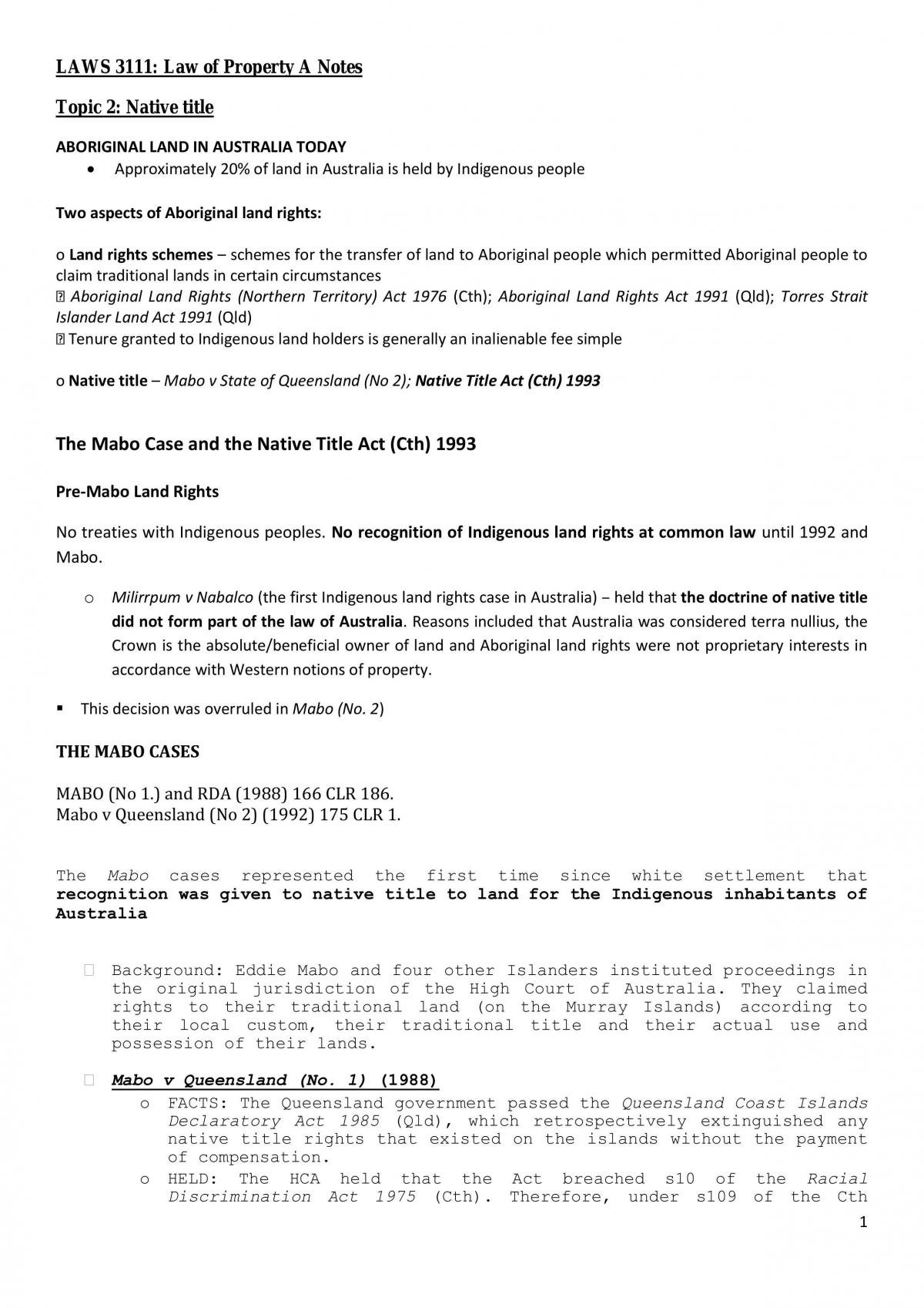 Property A Notes - Page 1