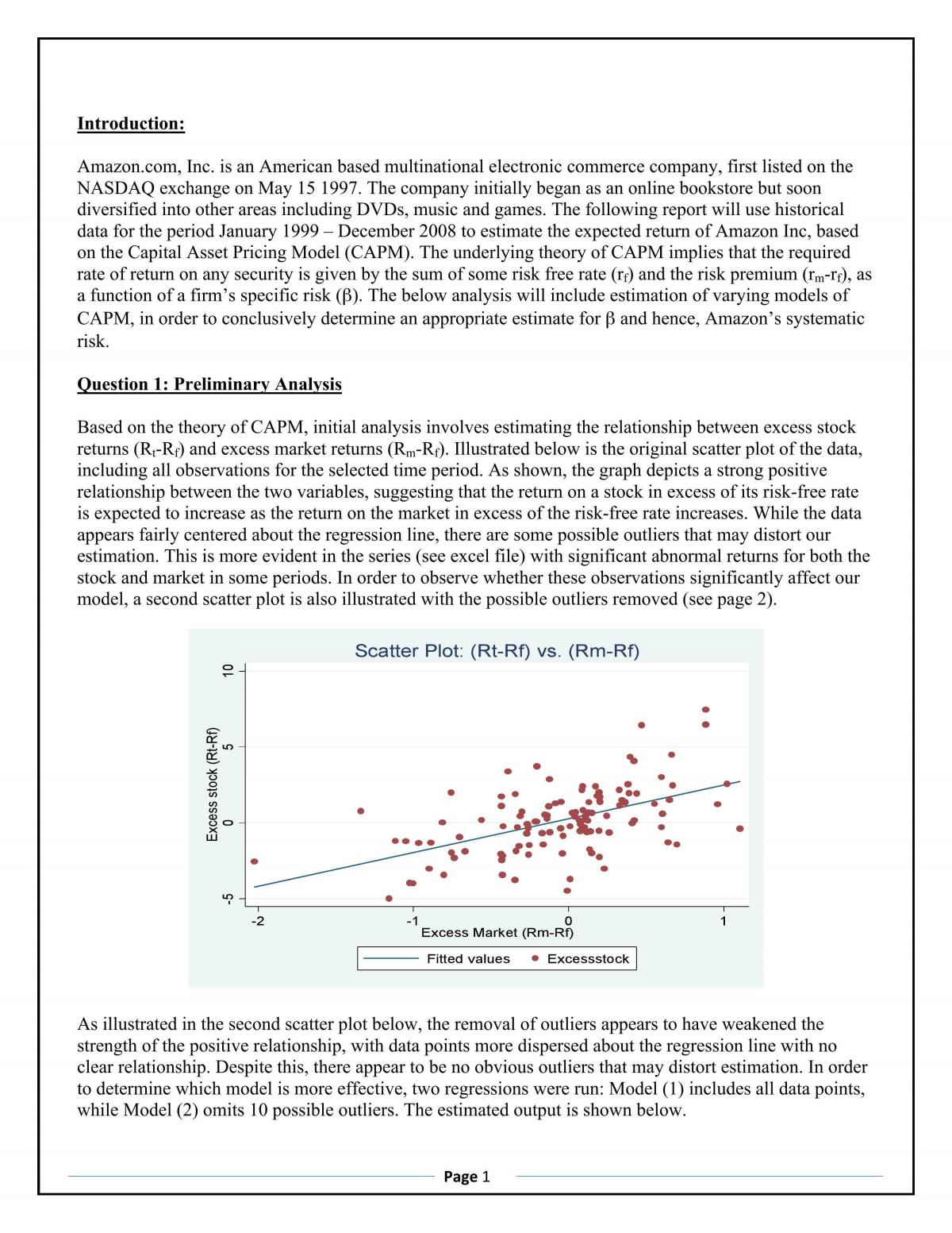 Group project: The “Beta” of a Stock (CAPM) - Page 1