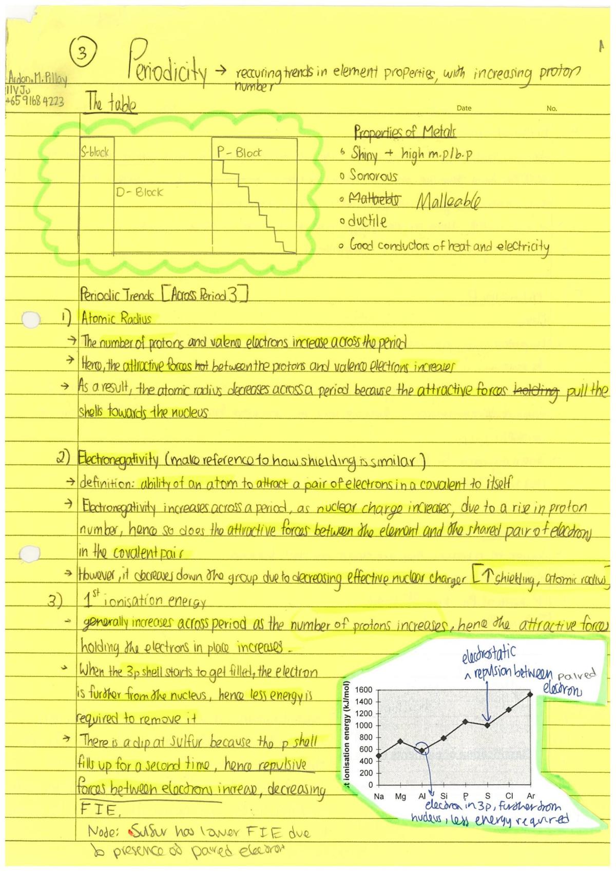 Topic  I3B chem notes - Page 1