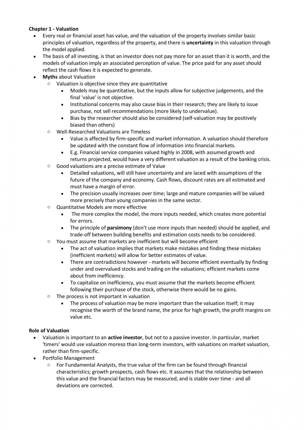 FINS3641 Finals Notes - Page 1