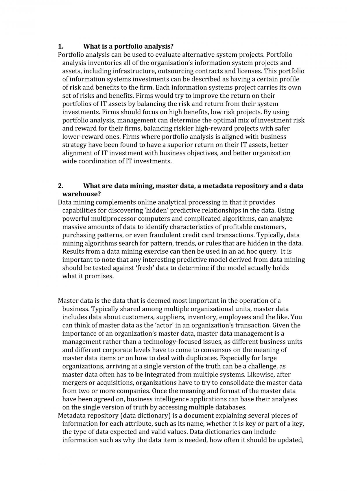 Information System Study Notes - Page 1