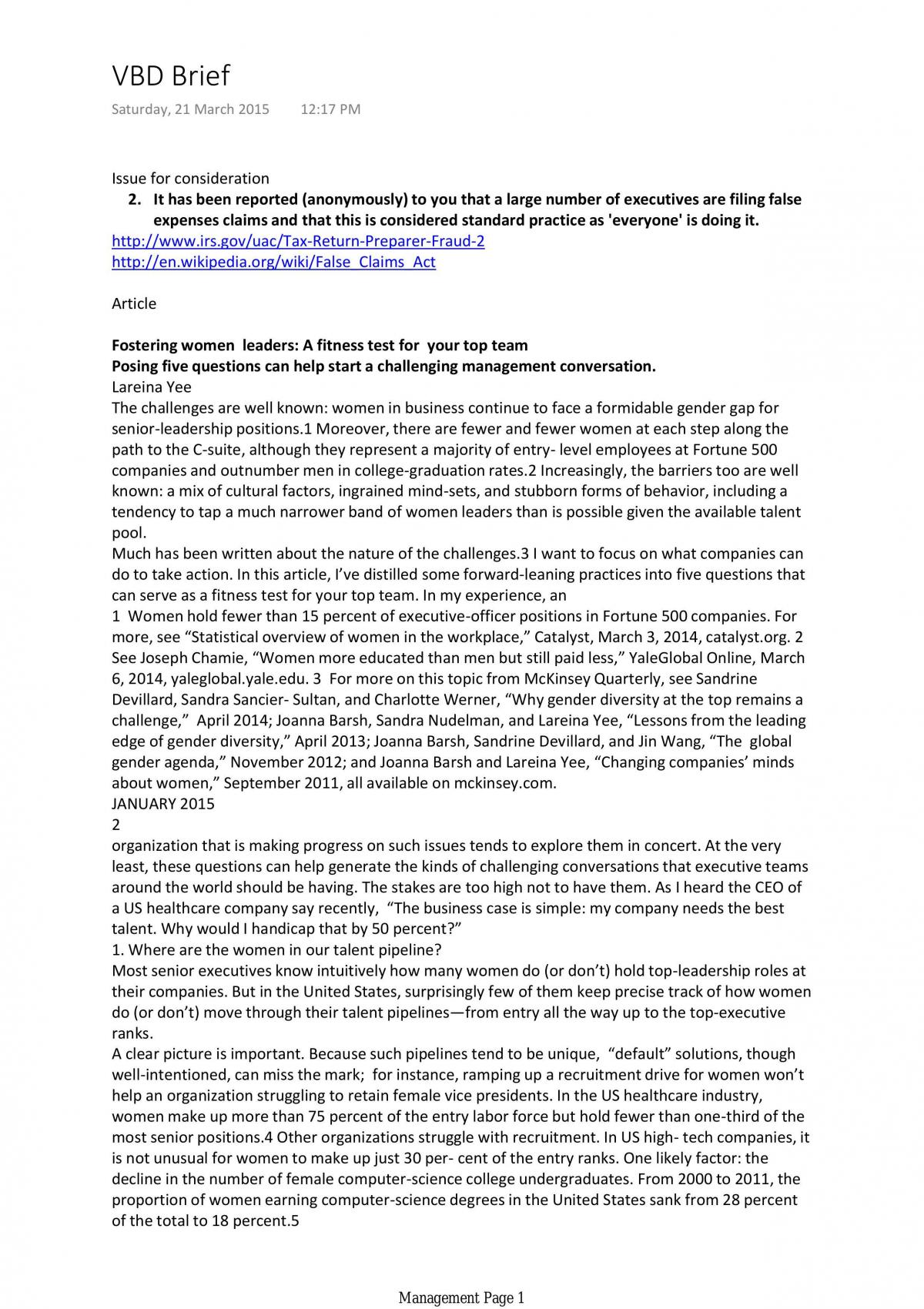 Management Study Notes - Page 1