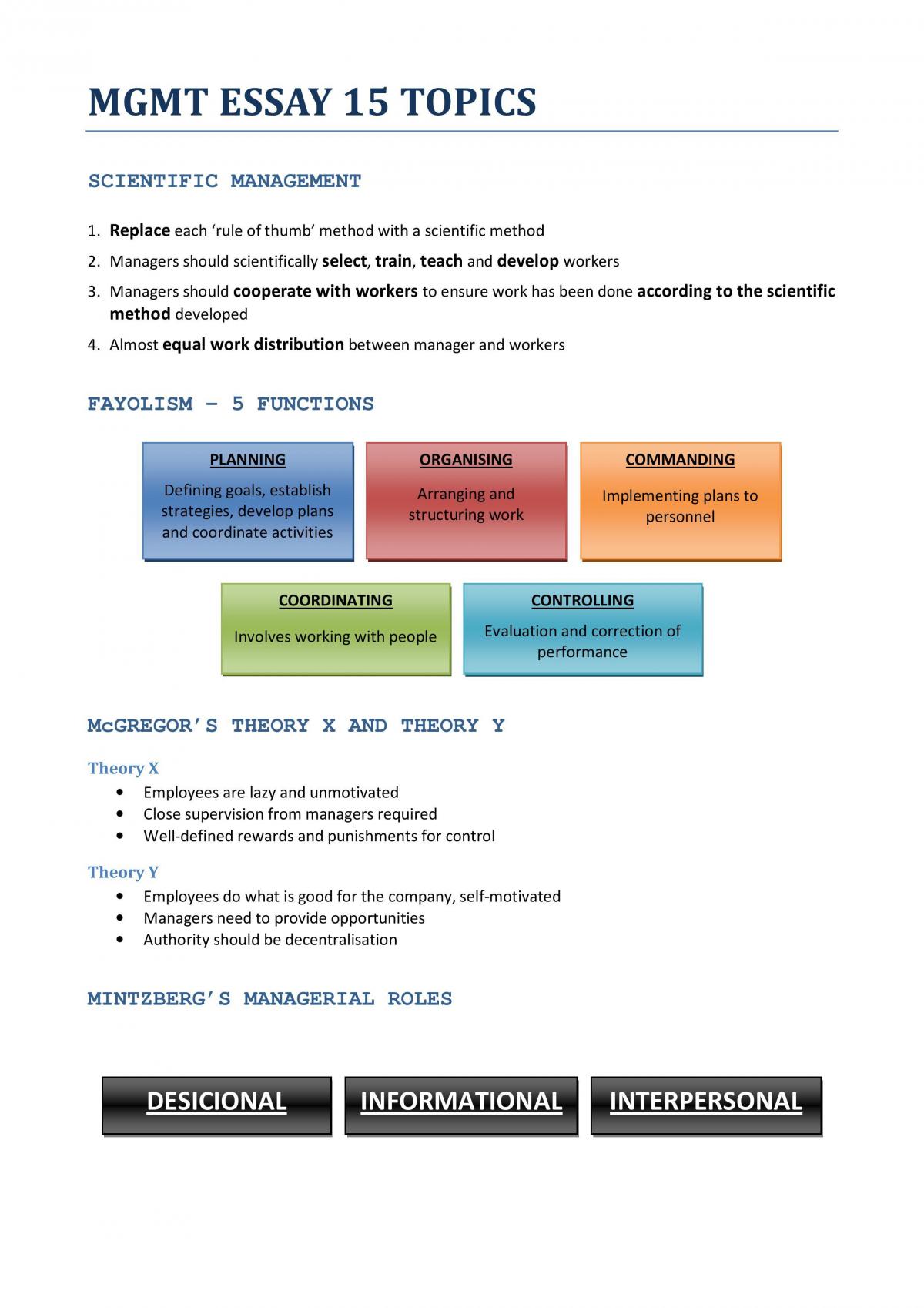 Final Mgmt Exam Framework Notes - Page 1